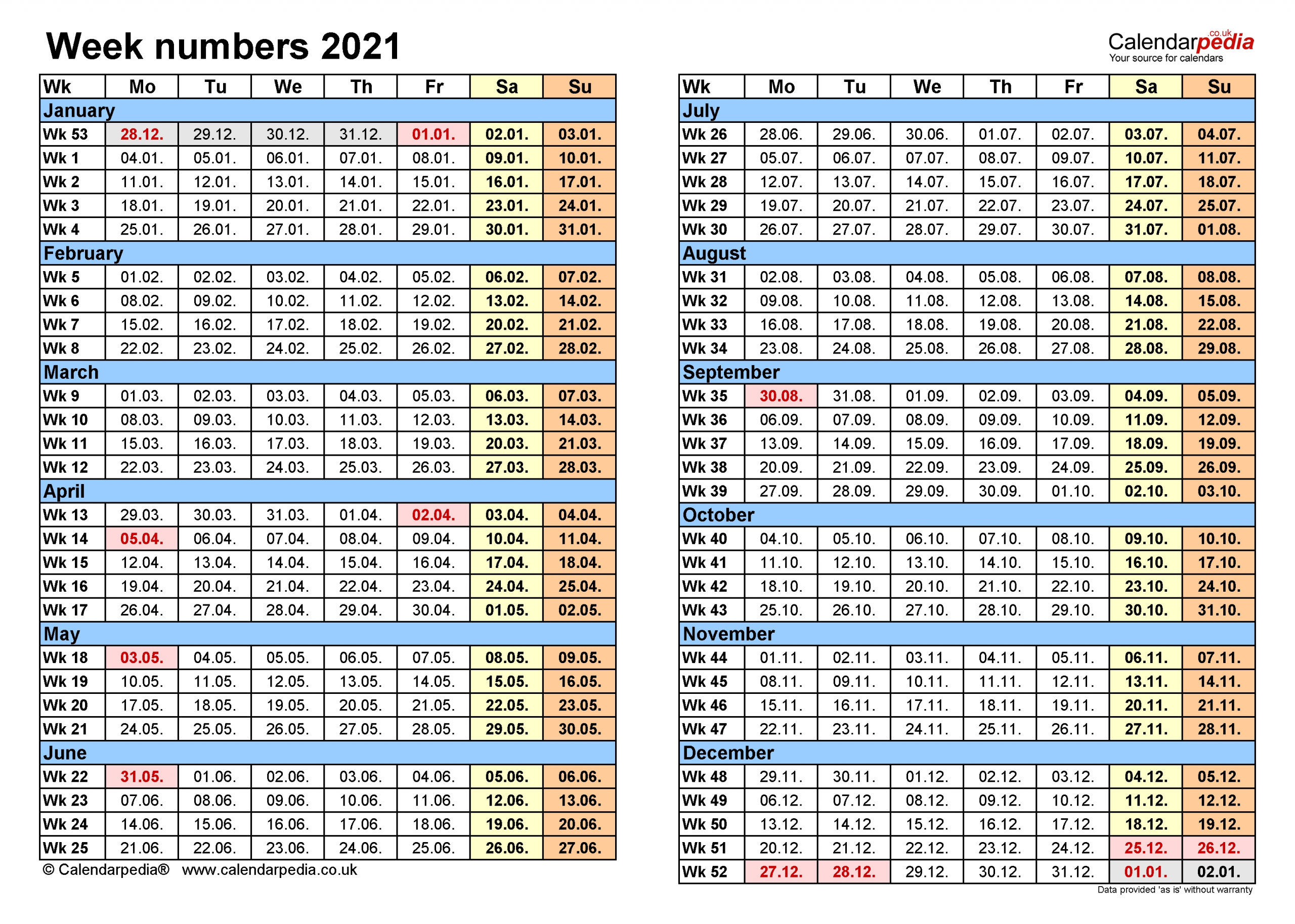Catch 2021 Calendar By Week Number Excel