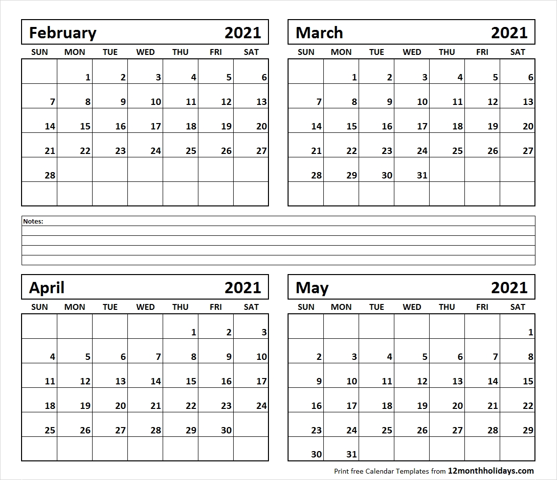 Catch 2021 Calendar January February March April 2021