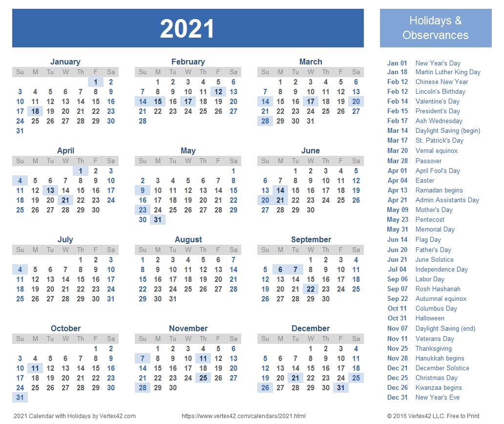 Catch 2021 Calendar Print Out