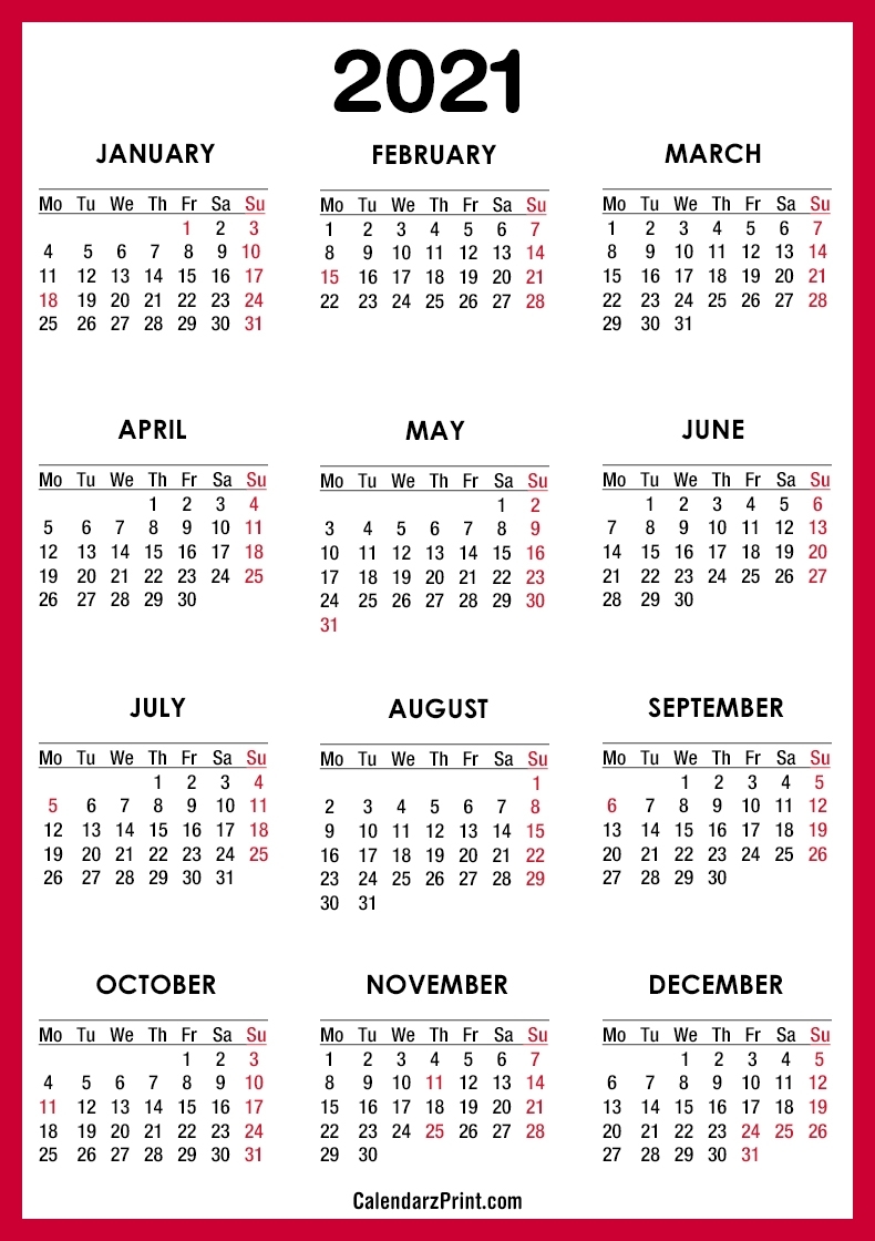 Catch 2021 Calendar Printable Free