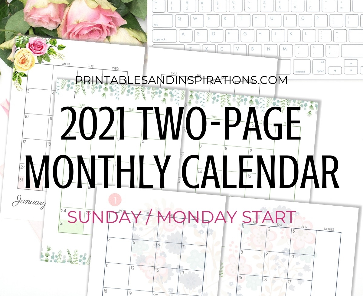 Catch 2021 Calendar Two Months Per Page