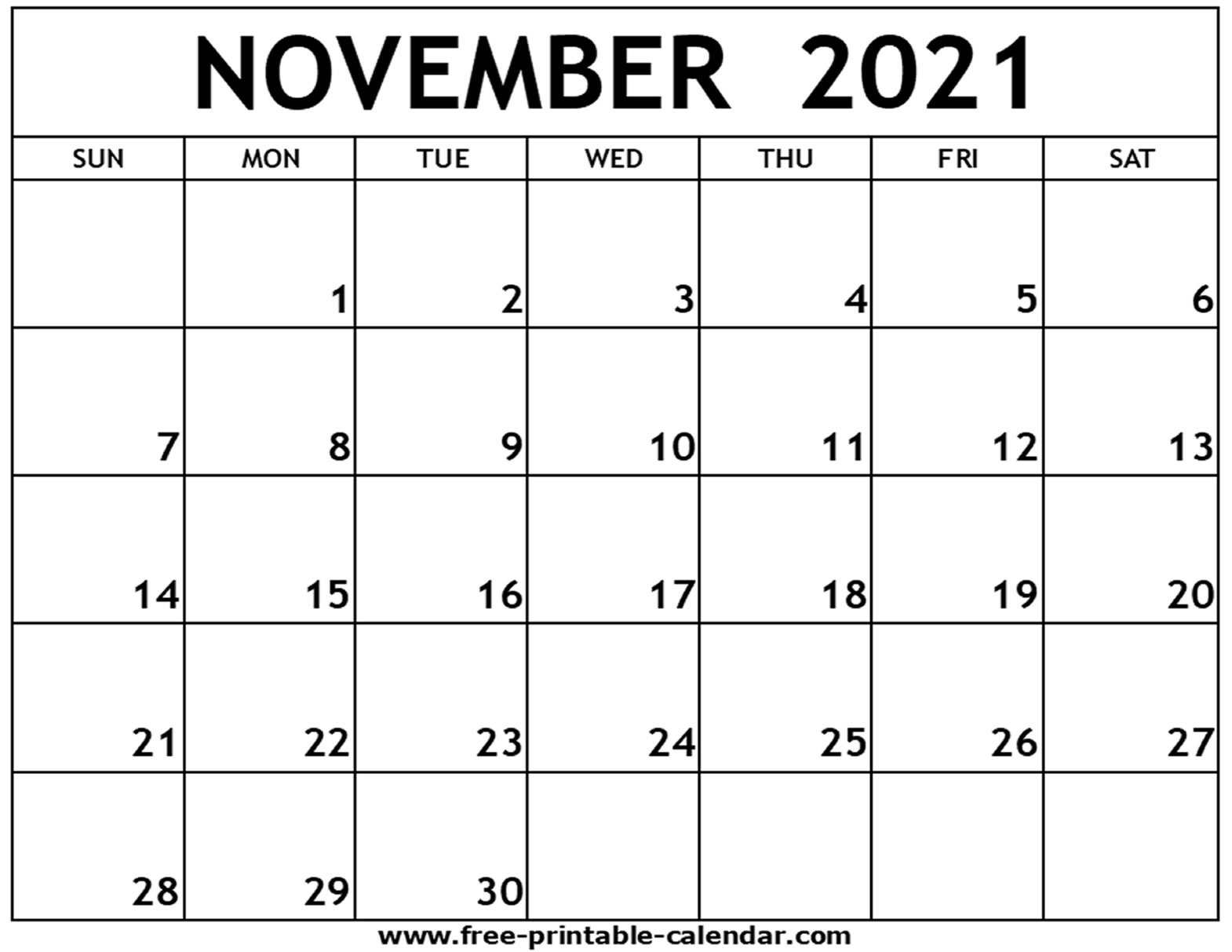 Catch 2021 Calender November
