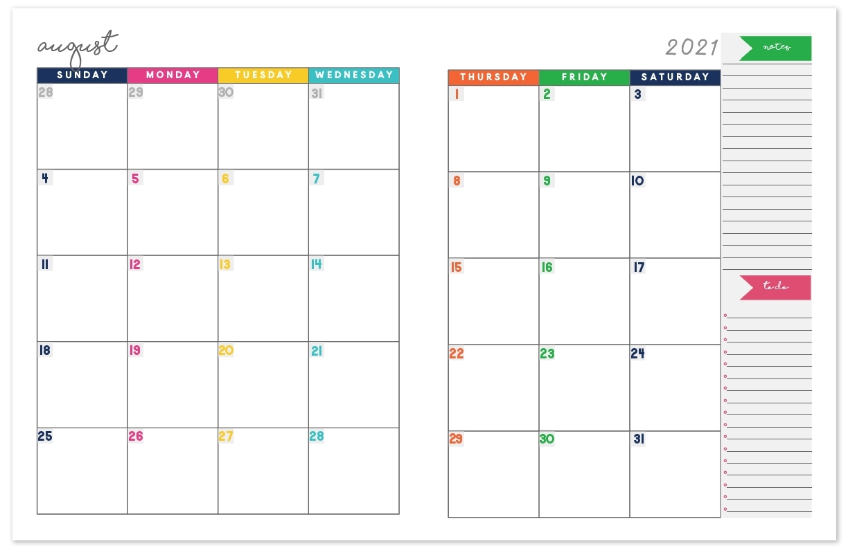 Catch 2021 Monthly Calendar Printable
