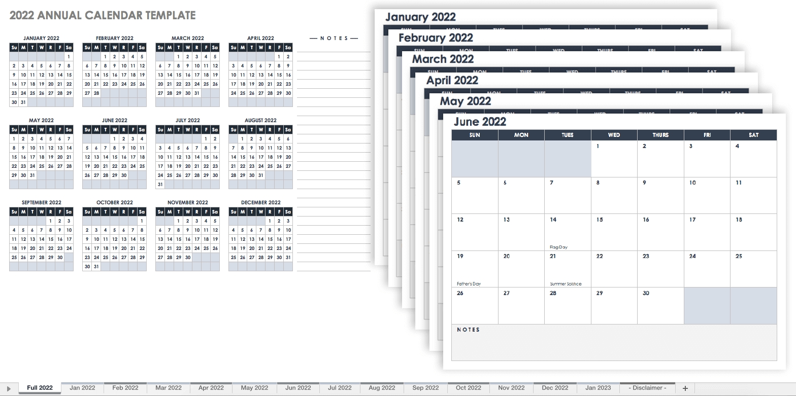 Catch 5 Month Blank Calendar
