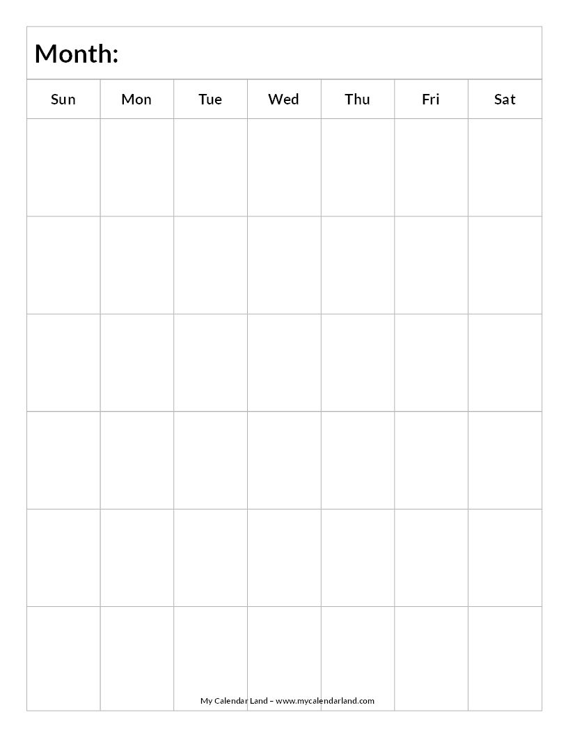 Catch 6 Week Blank Calendar