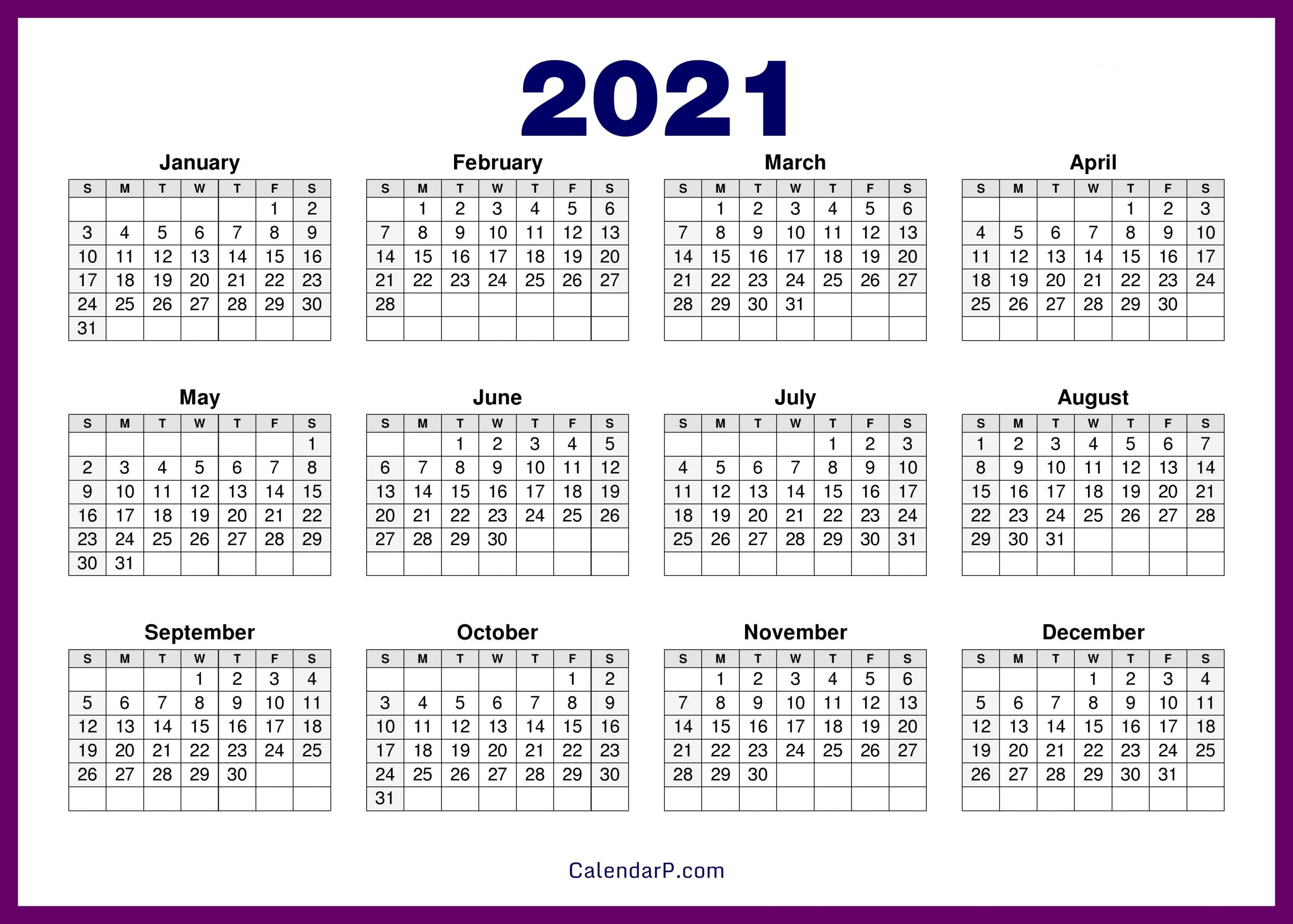 Catch 8 By 11 Printable Calendar 2021