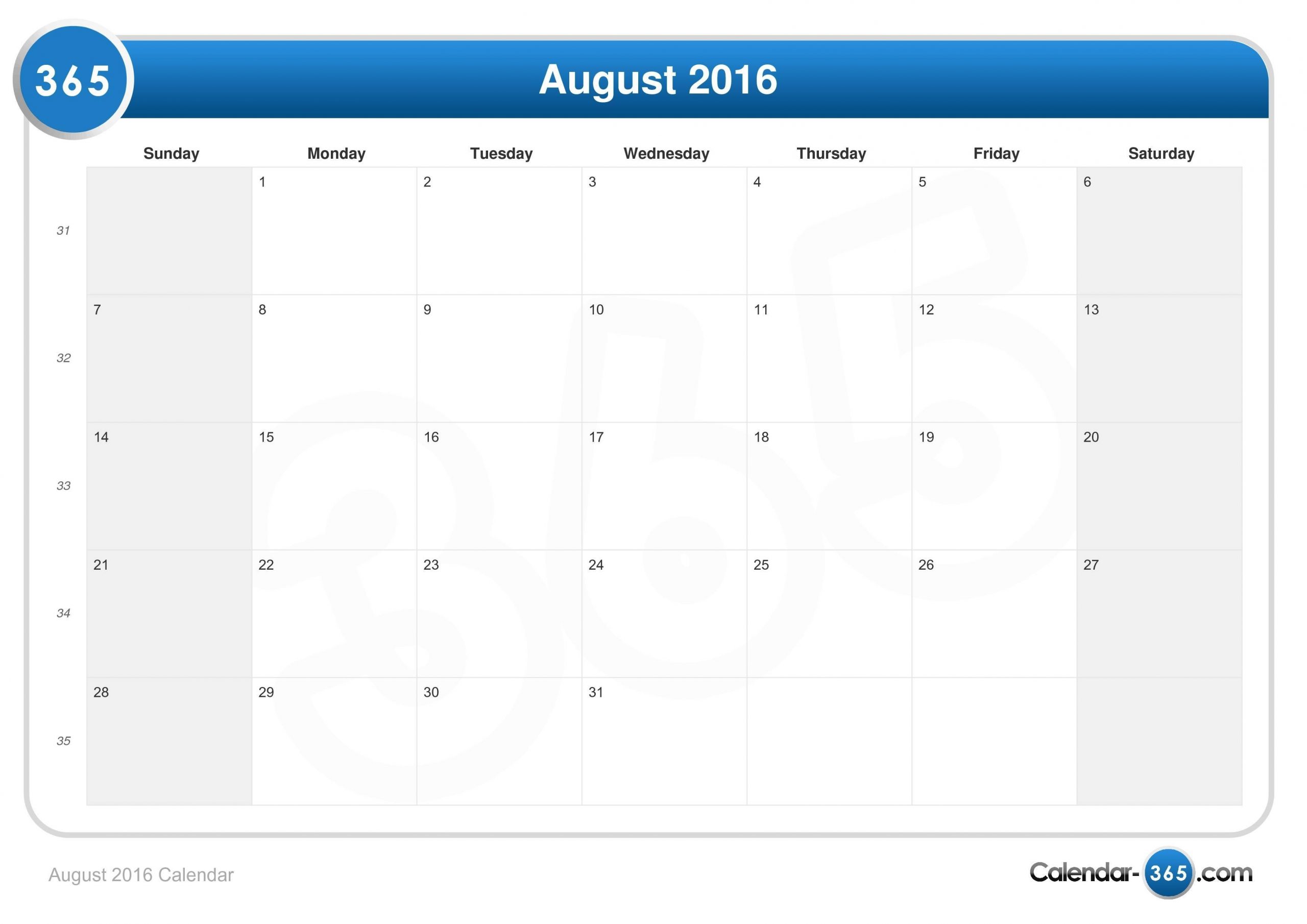 Catch August 19 Calender