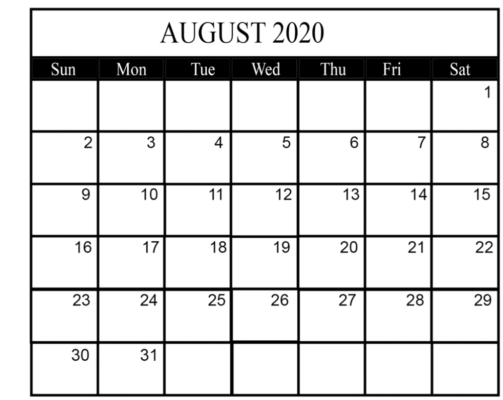 Catch August Calendar Type In