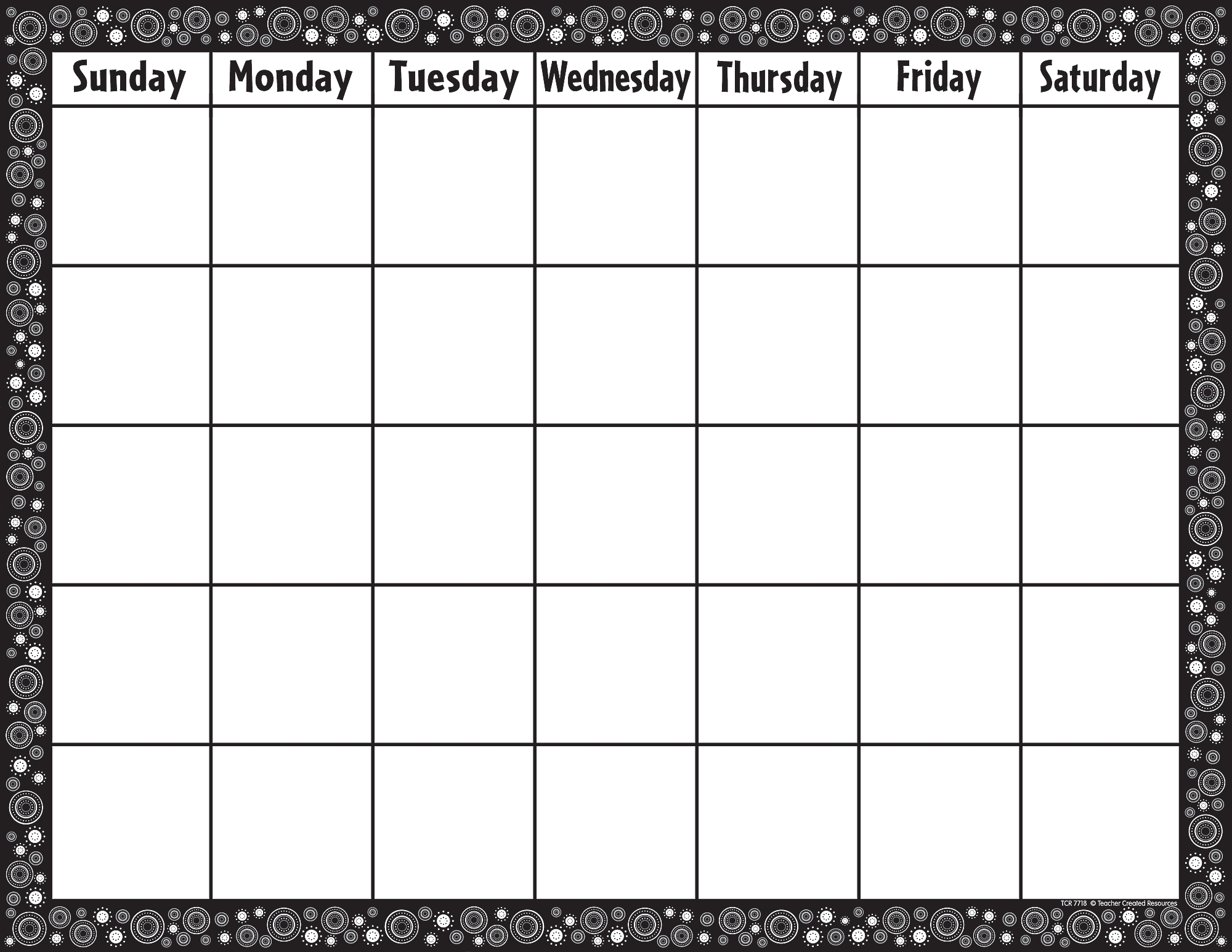 Catch Blank Calendar Chart For Classroom