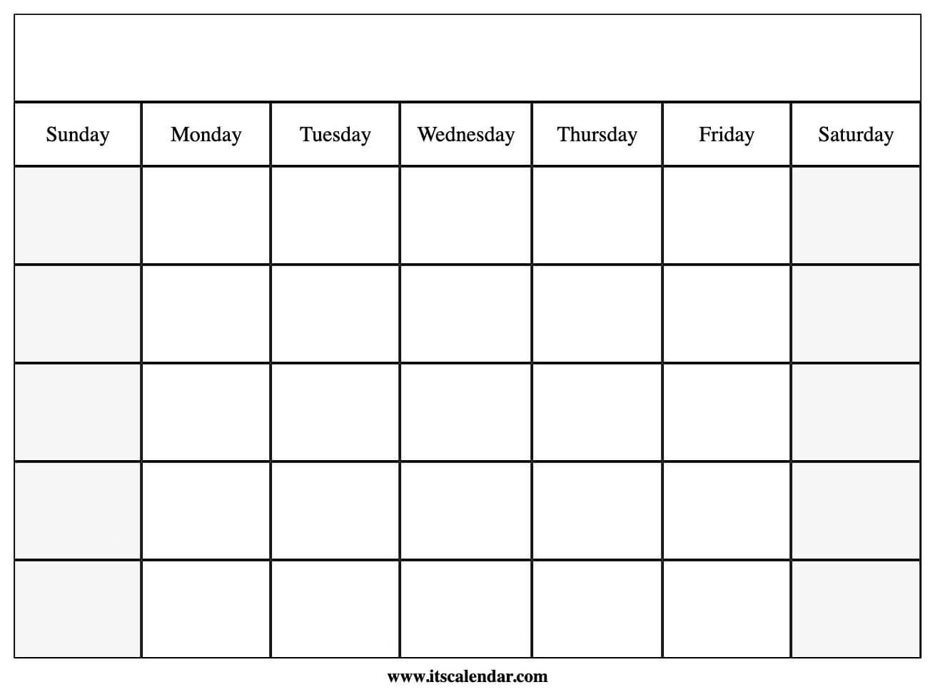 Catch Blank Calendar Printable