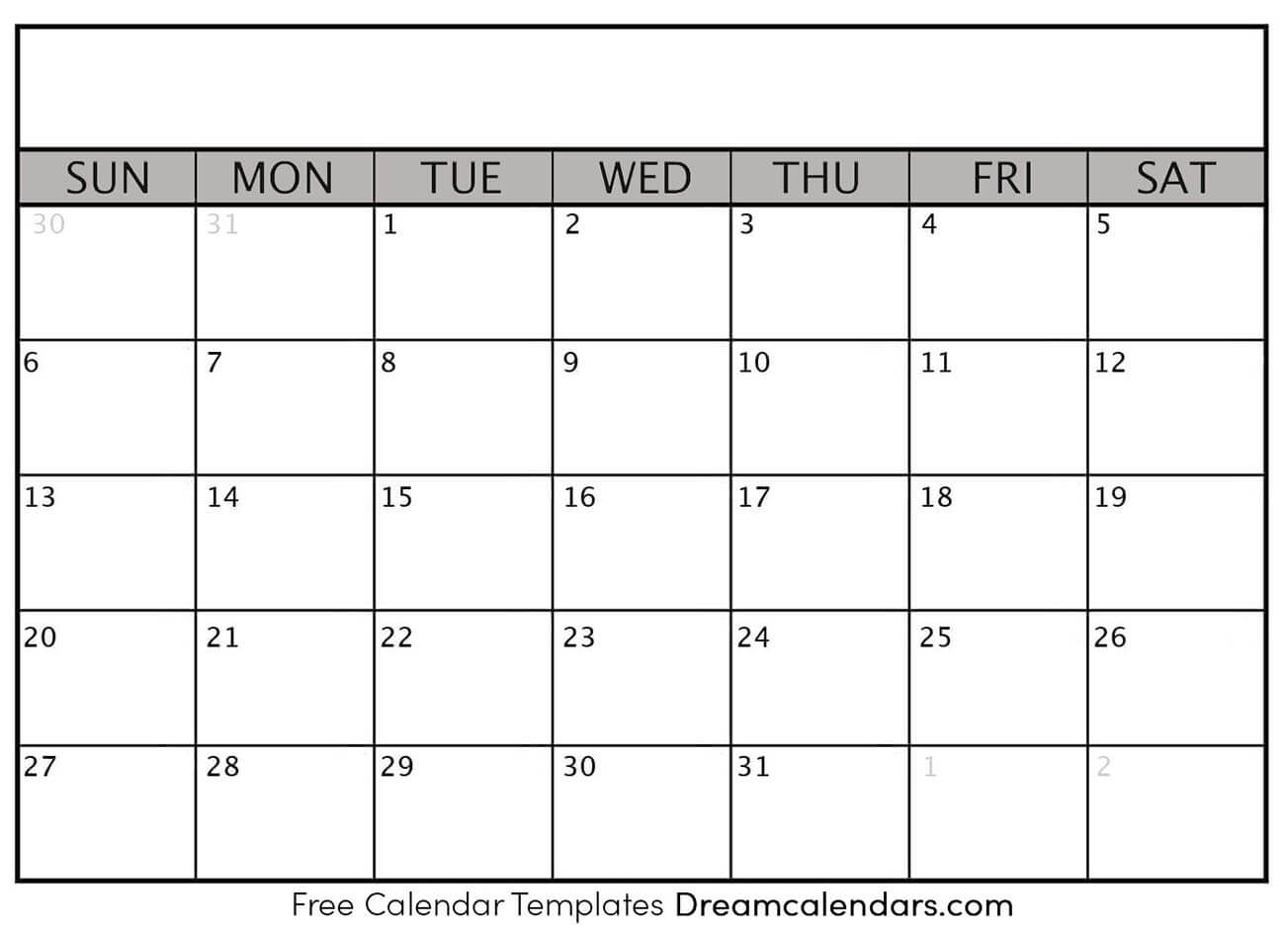 Catch Blank Calendar Printable