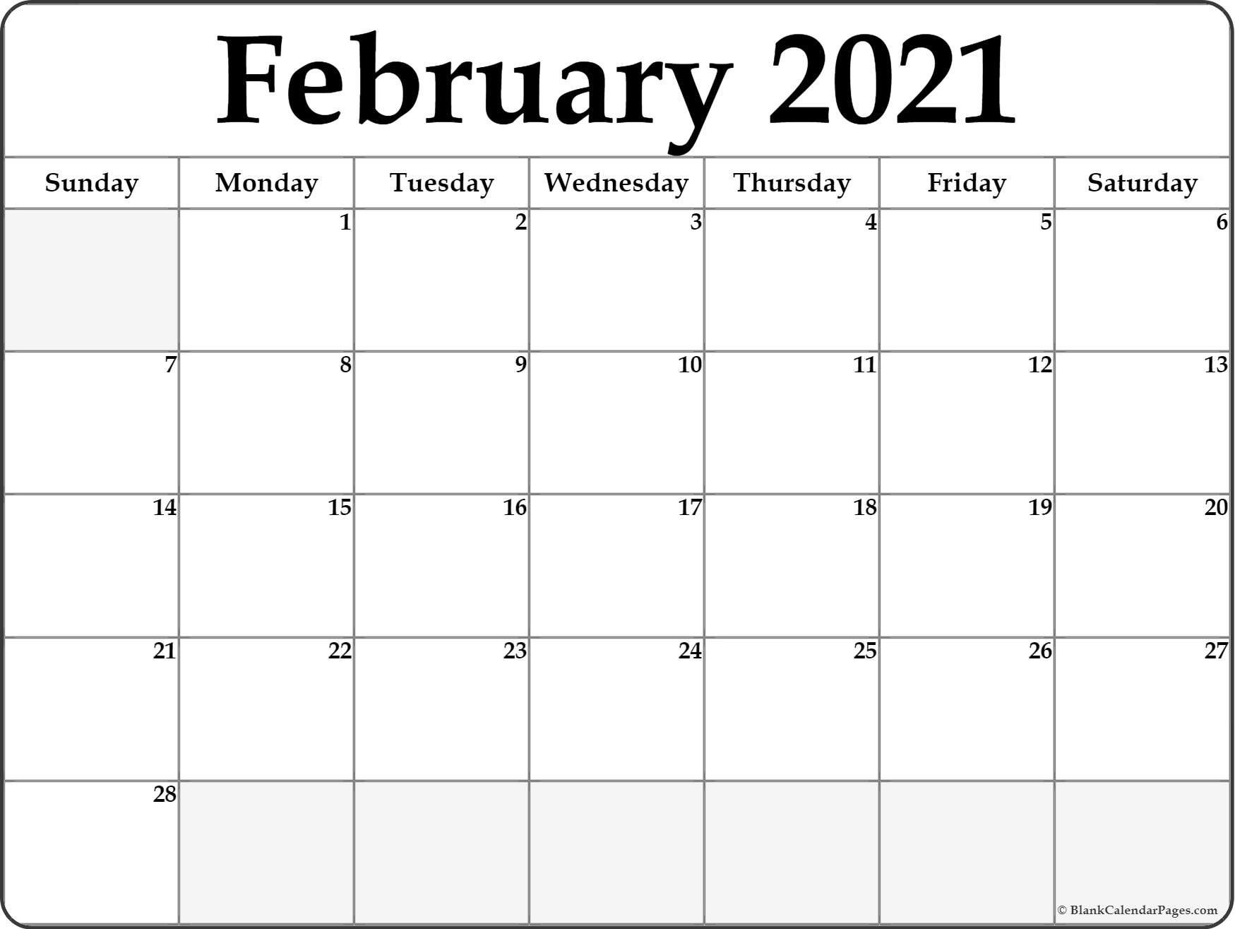 Catch Blank Fillable Monthly Calendar 2021