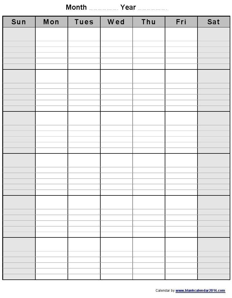 Catch Blank Monthly Calendar With Lines