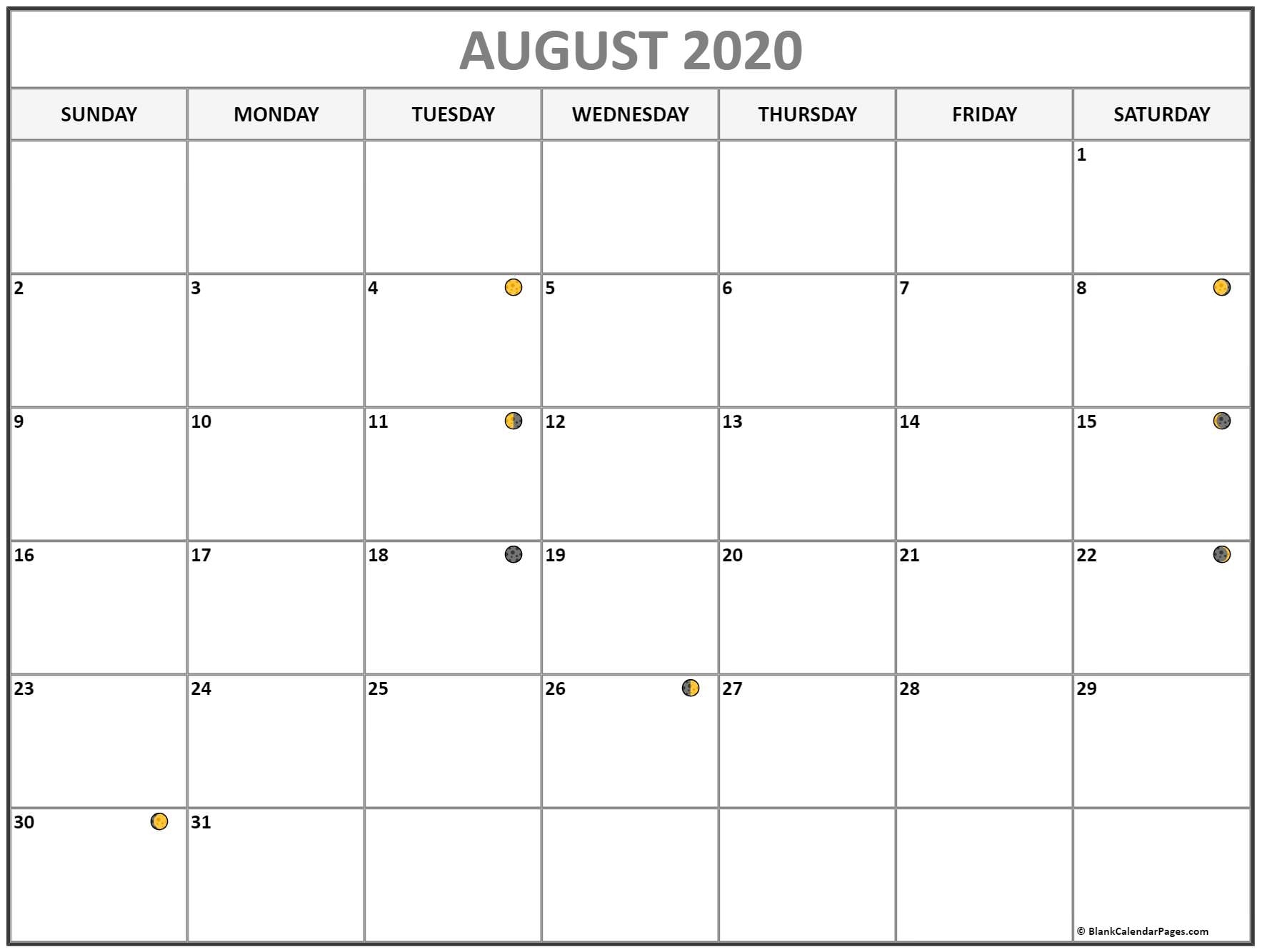 Blank Moon Phase Calendar For Kids Best Calendar Example