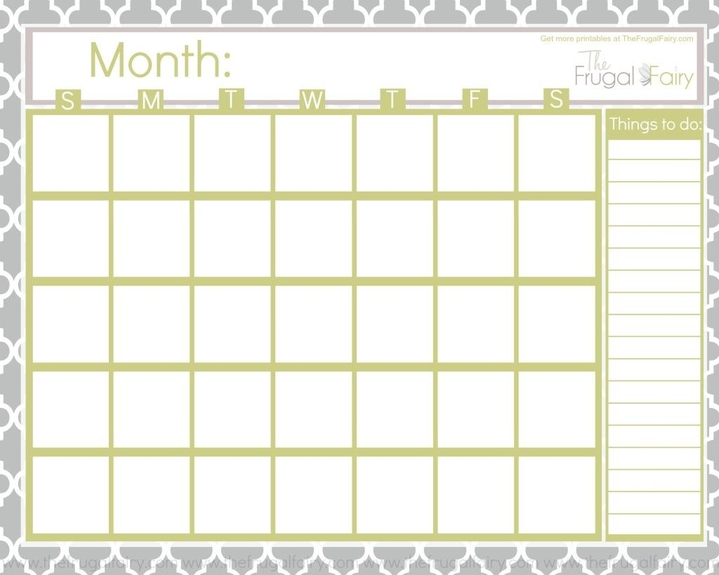 Catch Blank Printable Calendar