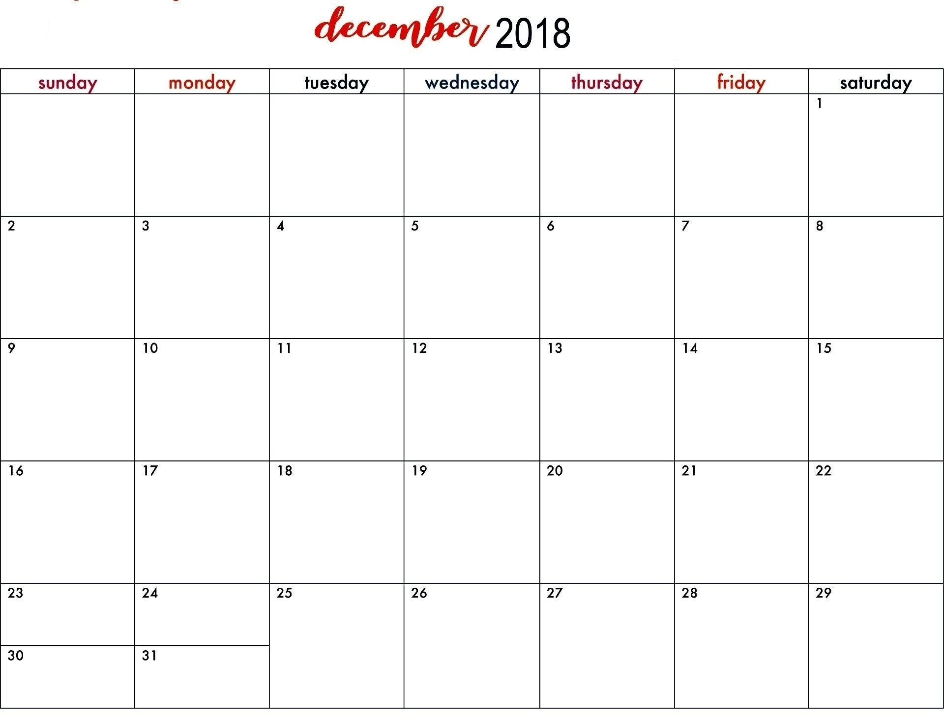 Catch Blank Standard Calendar