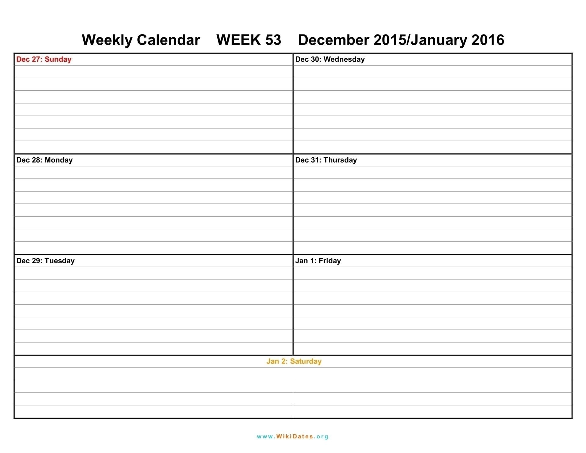 Catch Blank Two Week Schedule