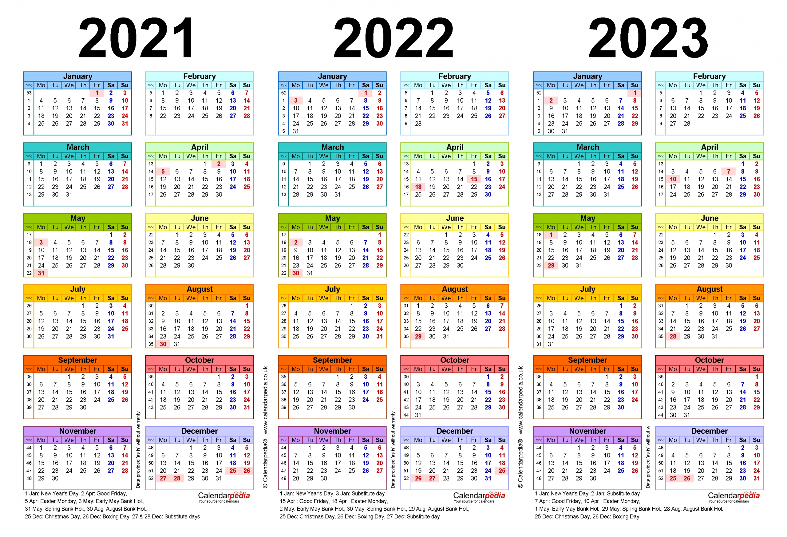 Catch Calander 2021 Thru 2023