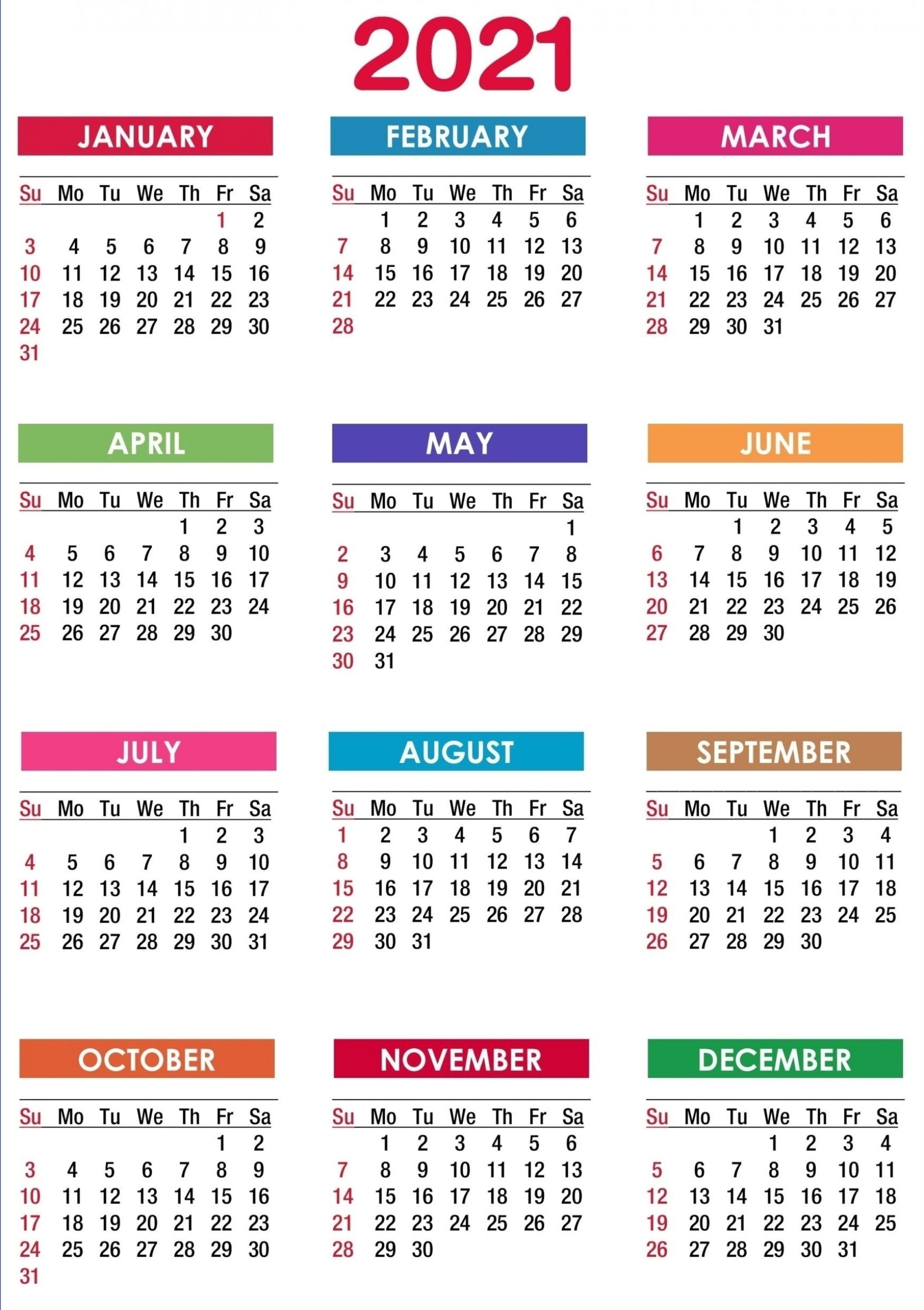 Catch Calendar For All 12 Months