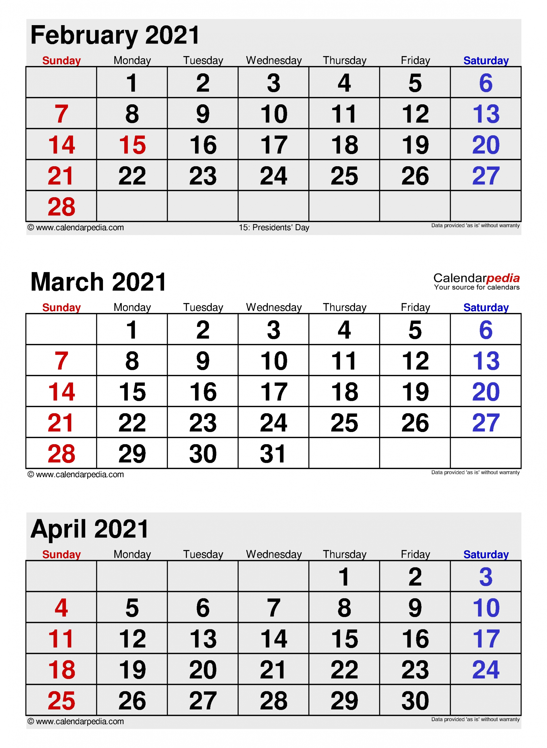Catch Calendar March April 2021