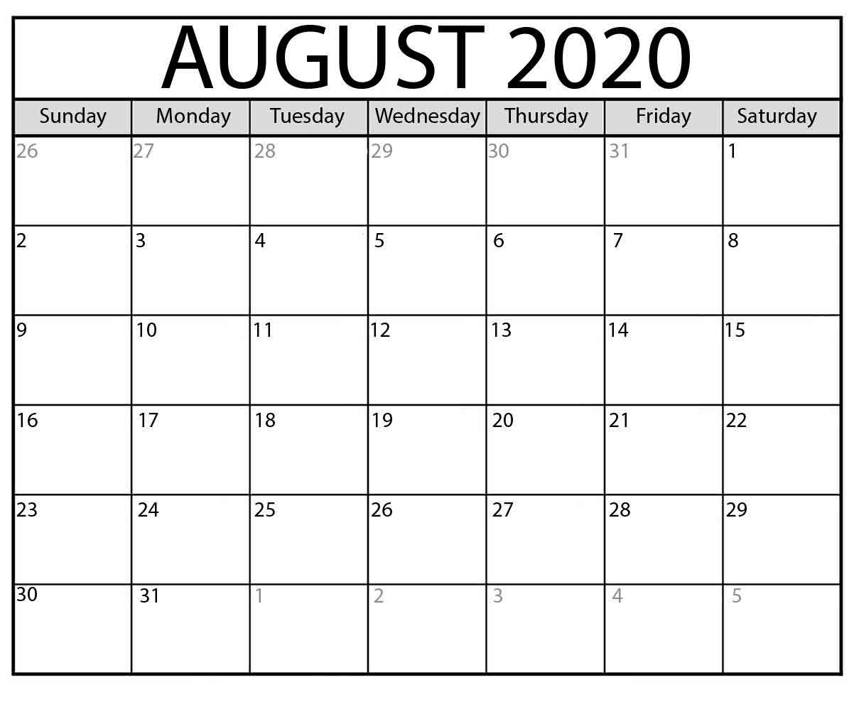Catch Calendar Month Of August