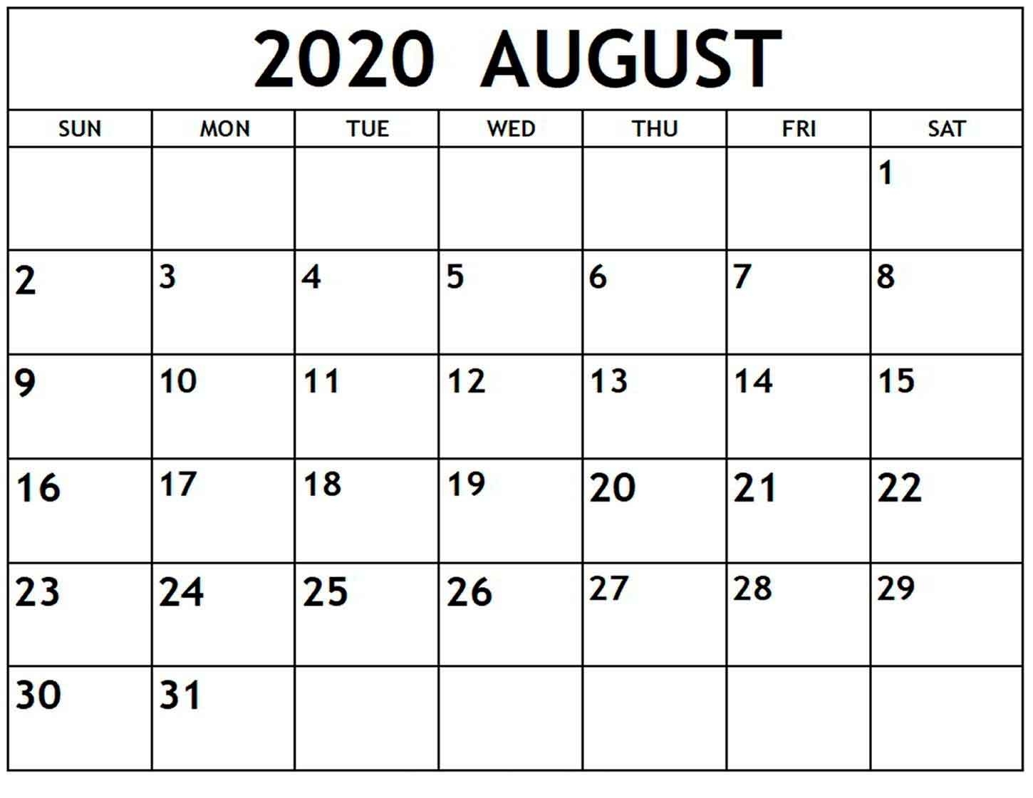 Catch Calendar To Print August To Print