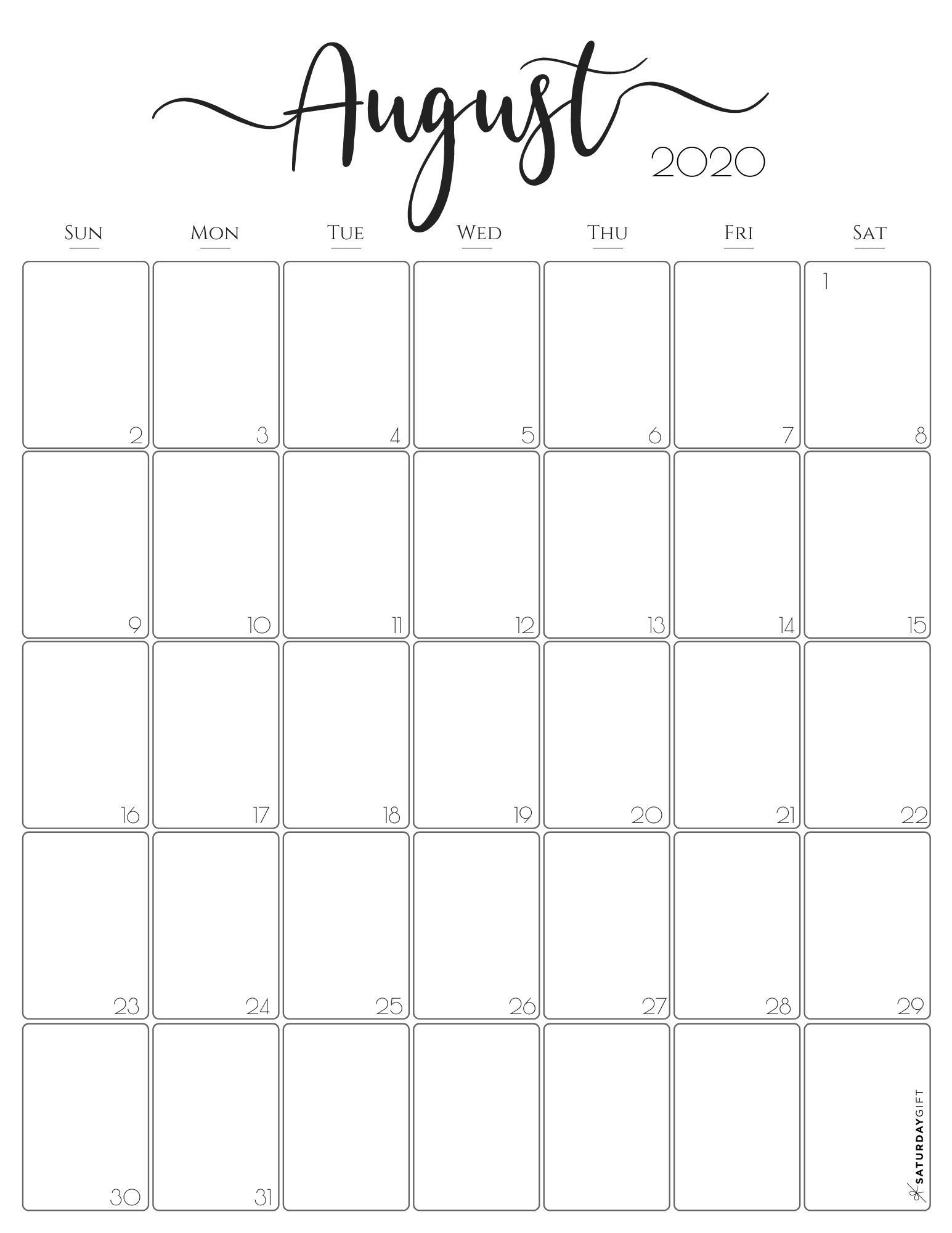 Catch Calendar To Print August To Print