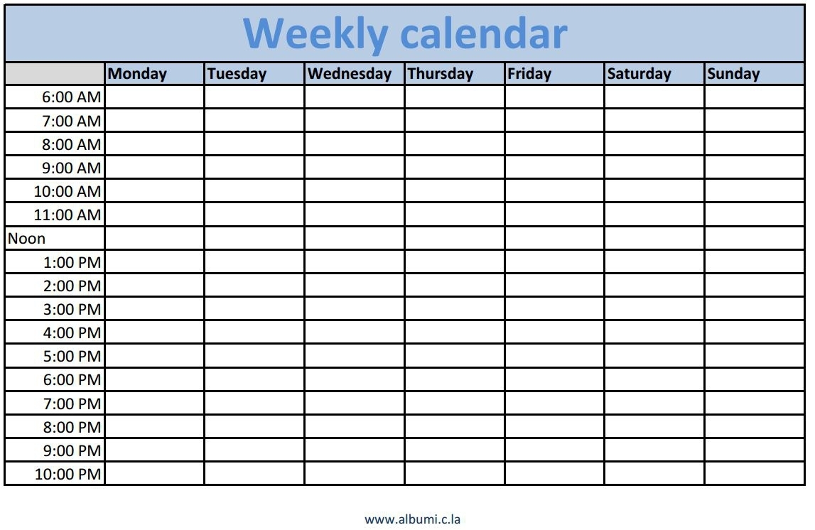 Catch Calendar With Time Slots Excel