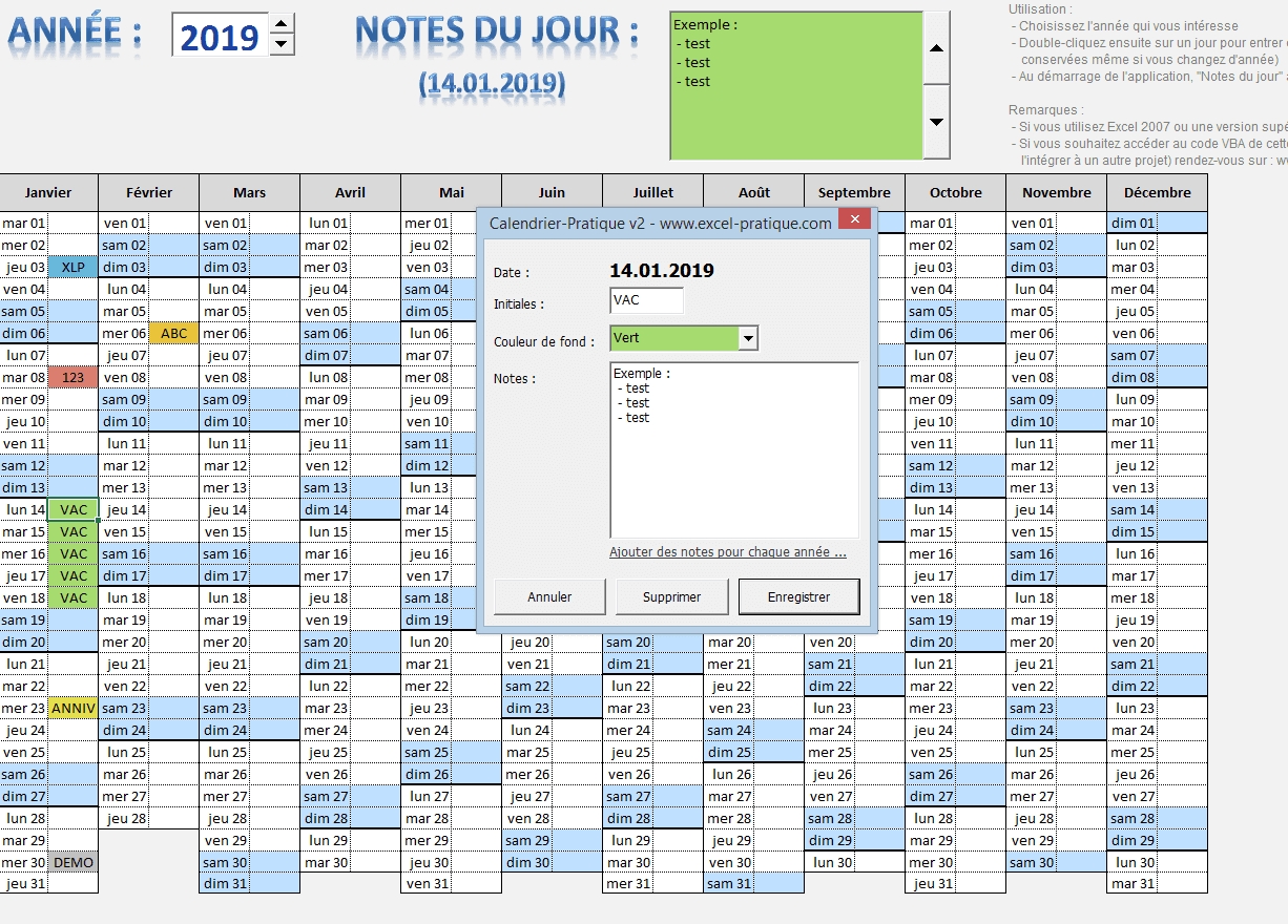Catch Calendrier Mois Excel