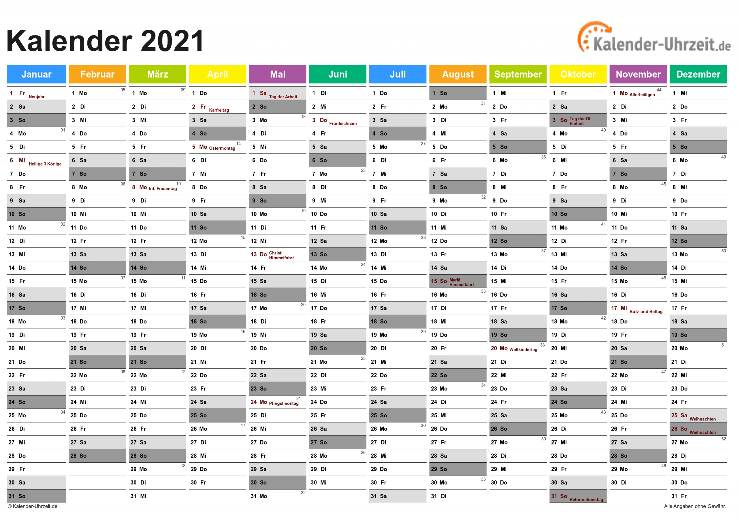 Catch Exel Kalender 2021 Deutsch