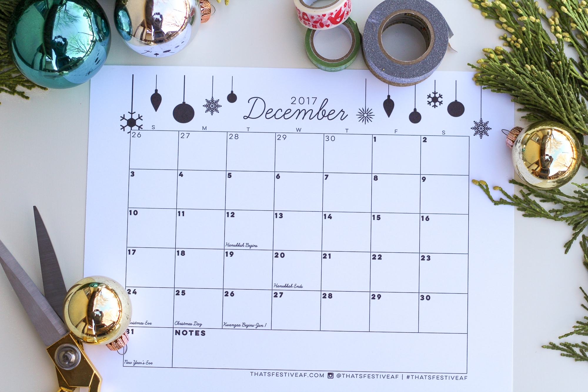 Catch Festive Printable Calendars