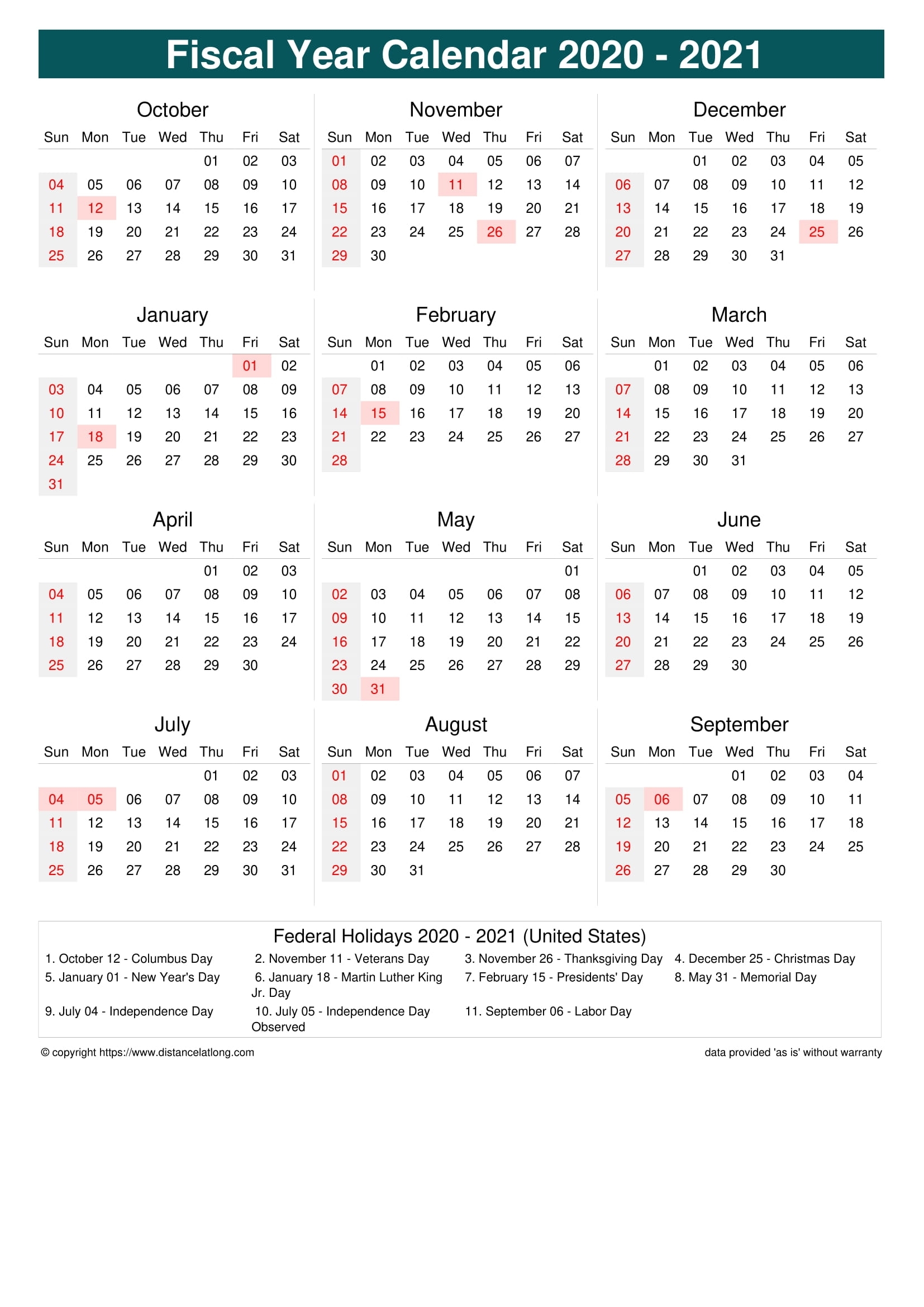 Catch Fiscal Year 2021 Week Numbers