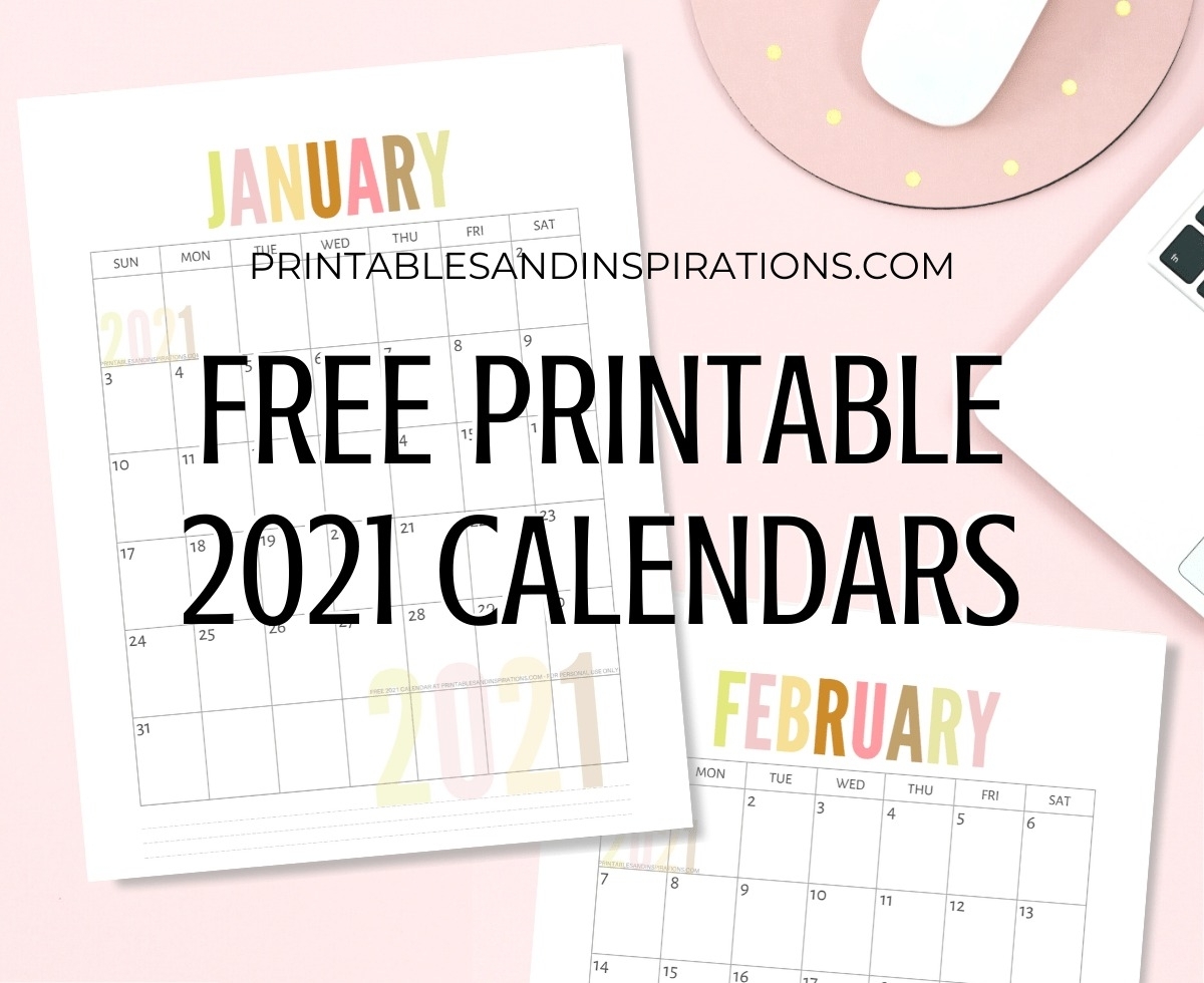 Catch Free 2021 Calendar Monthly Printable