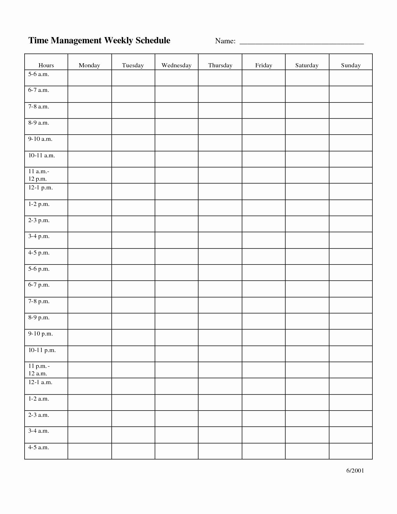 Catch Free Printable 12 Hour Weekly