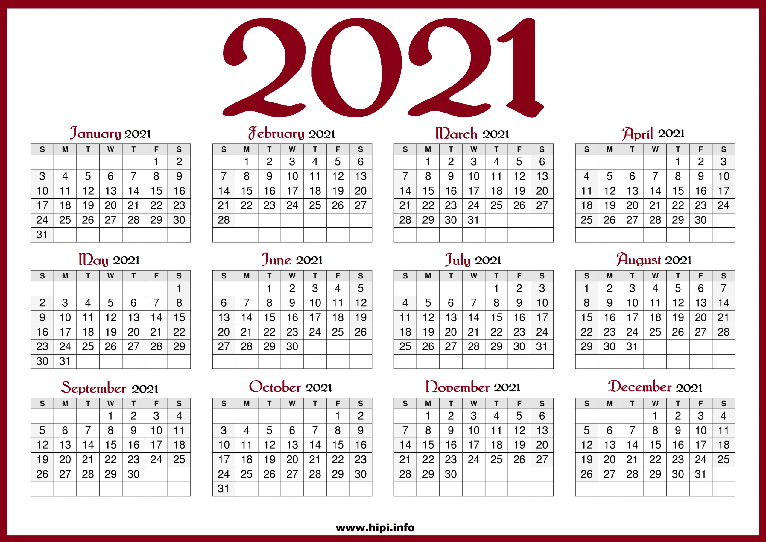 Catch Free Printable 2021 Calendar With Holidays Us