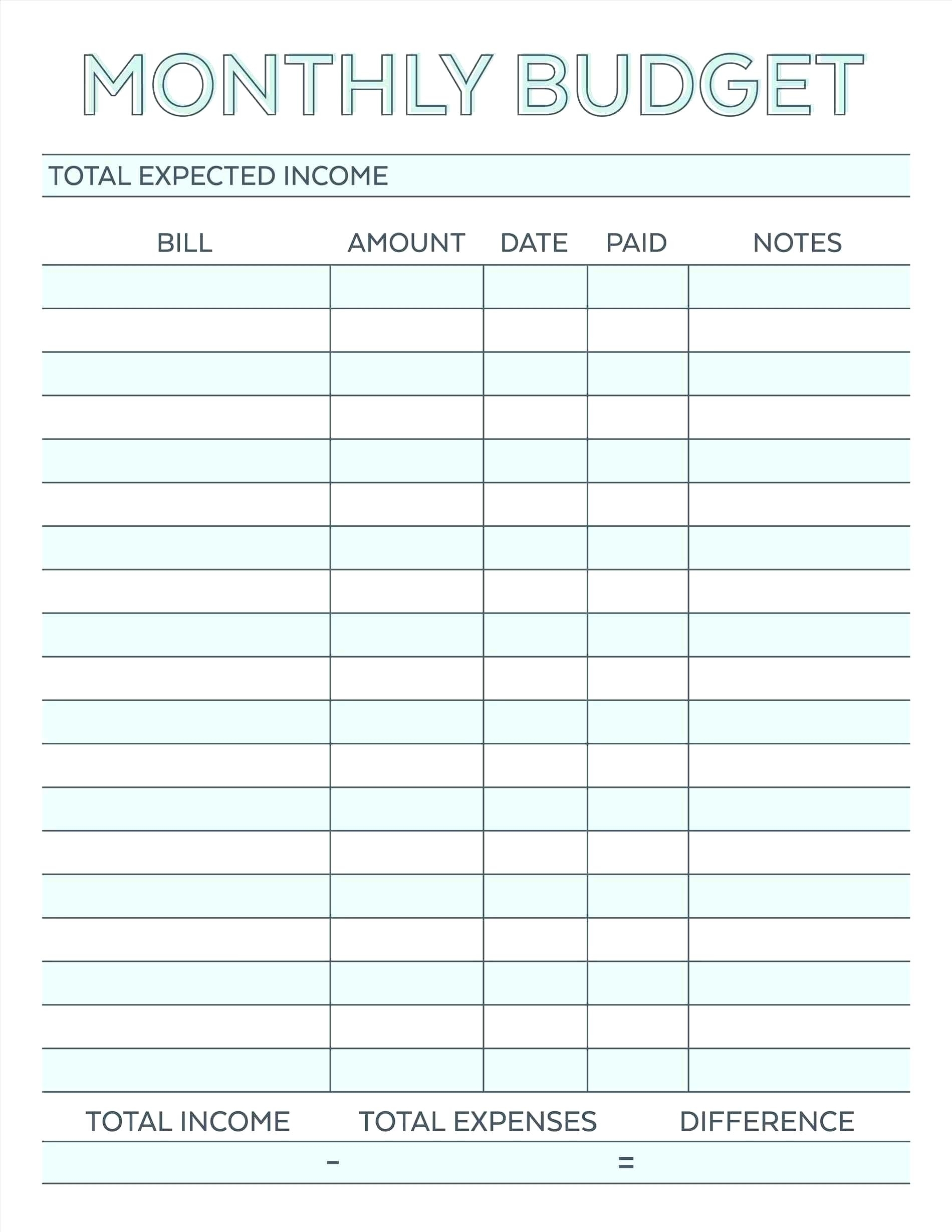Catch Free Printable Bill Pay Worksheet