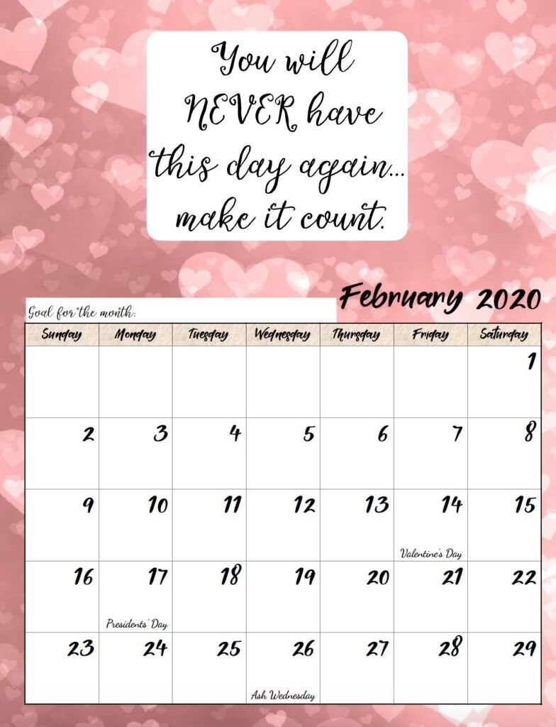 Catch Free Printable Inspirational Calendar