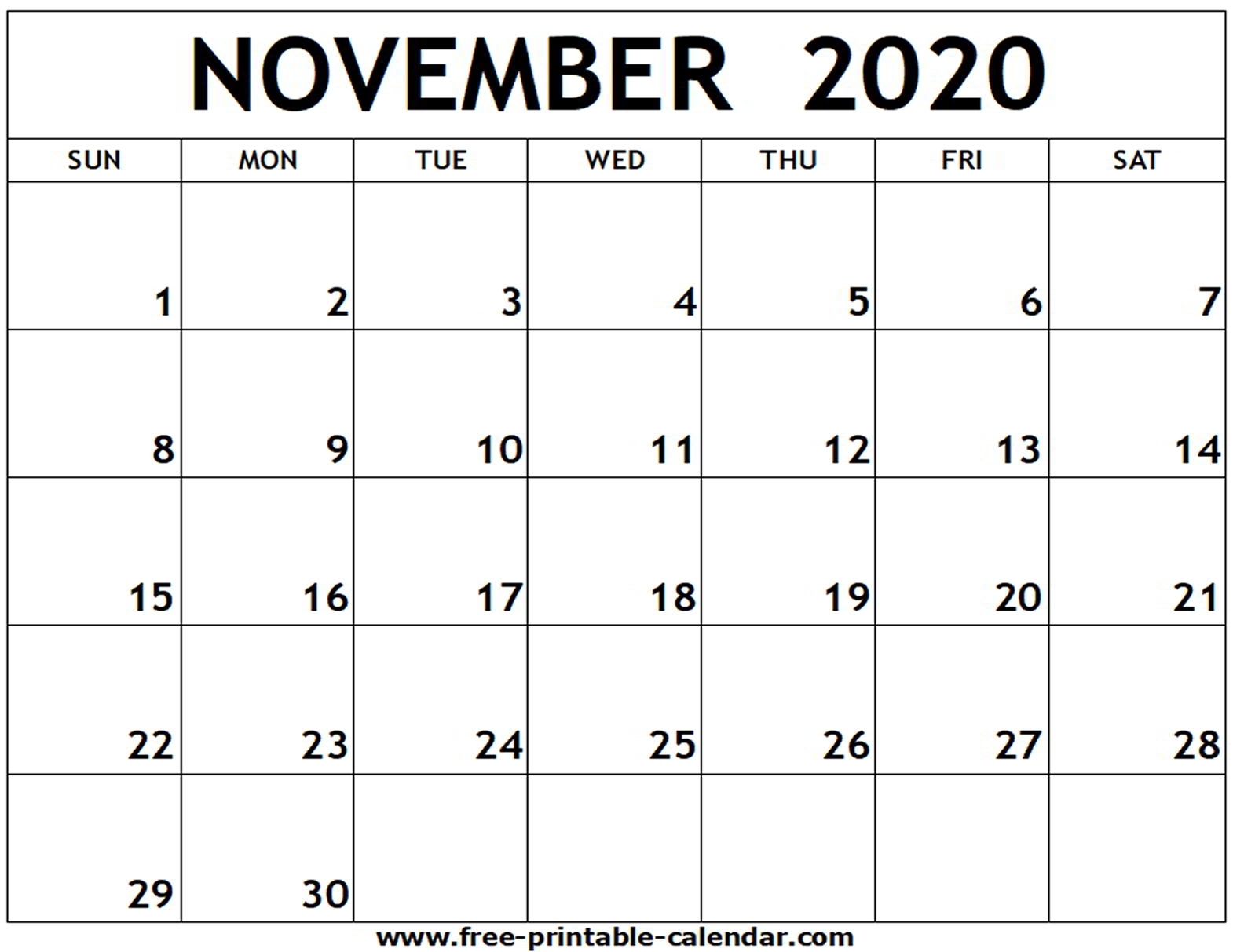 Catch Free Printable November Calendar