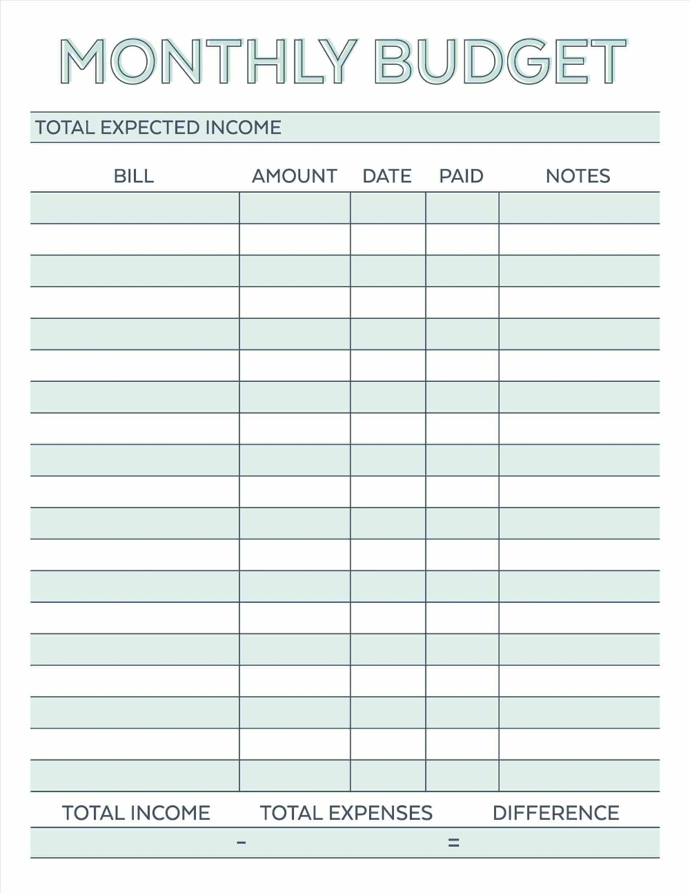Catch Free Printable Pdf Bill Pay Worksheets