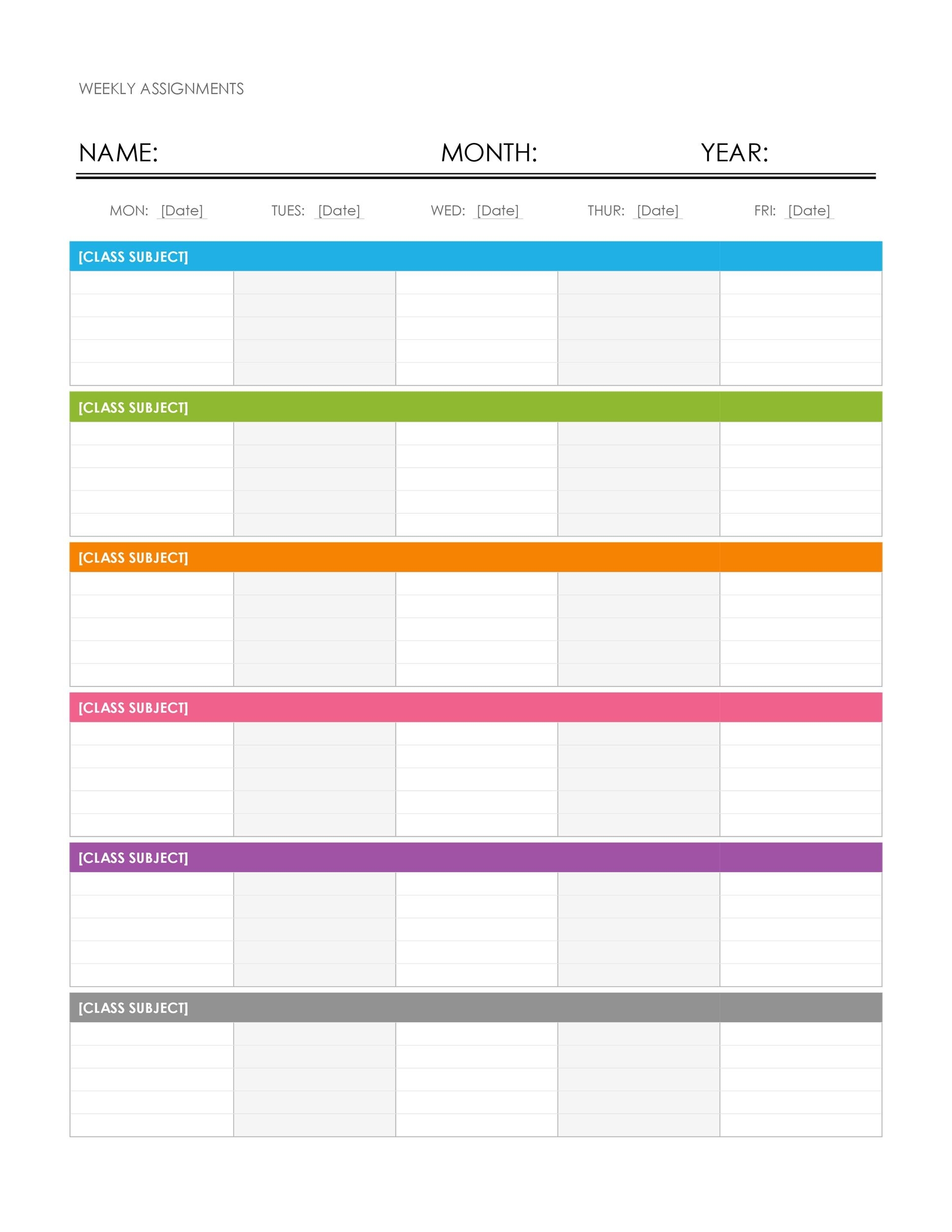 Catch Free Printable Weekly Calendar Templates