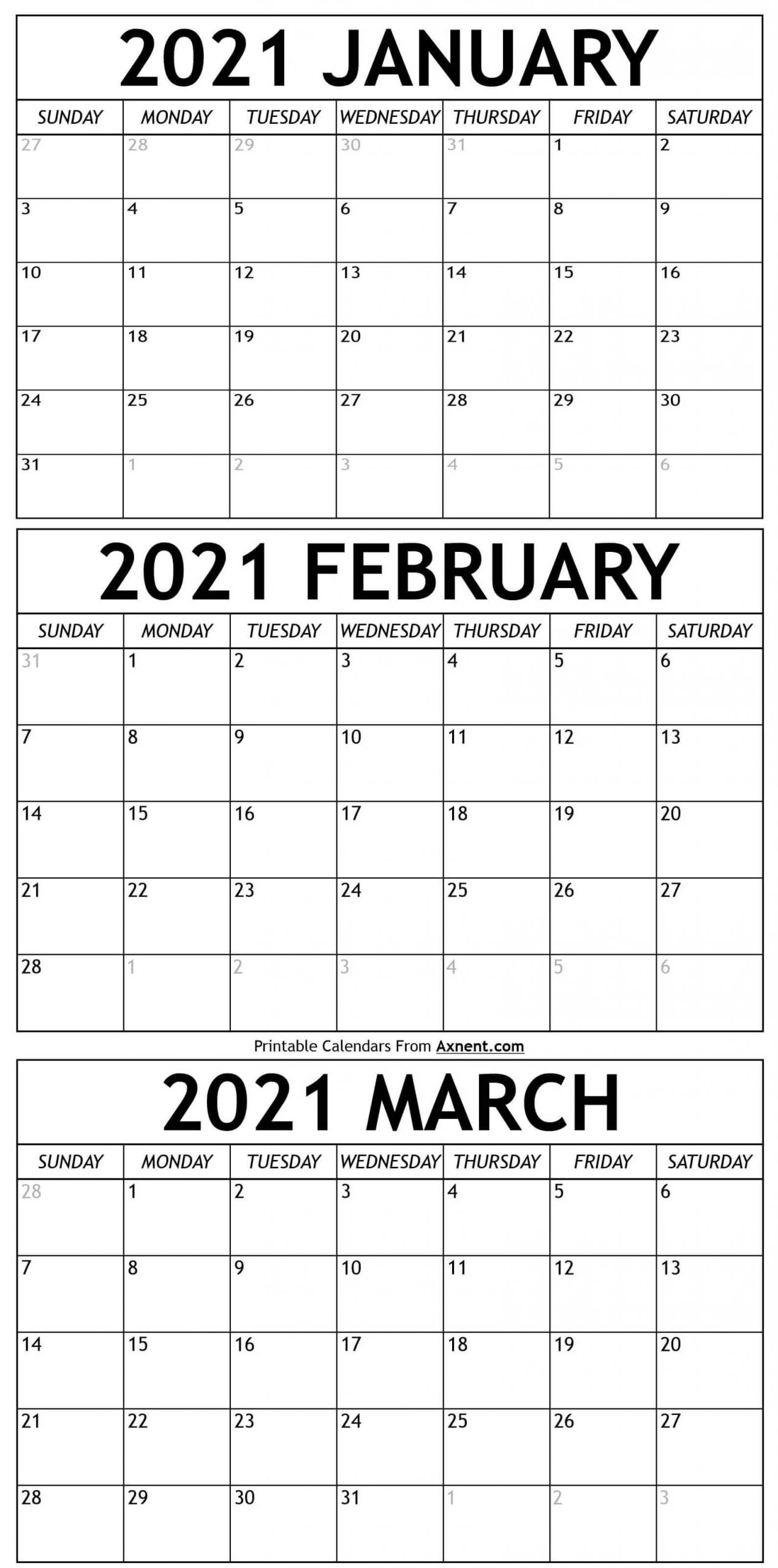 Catch Jan Feb March Calendar 2021