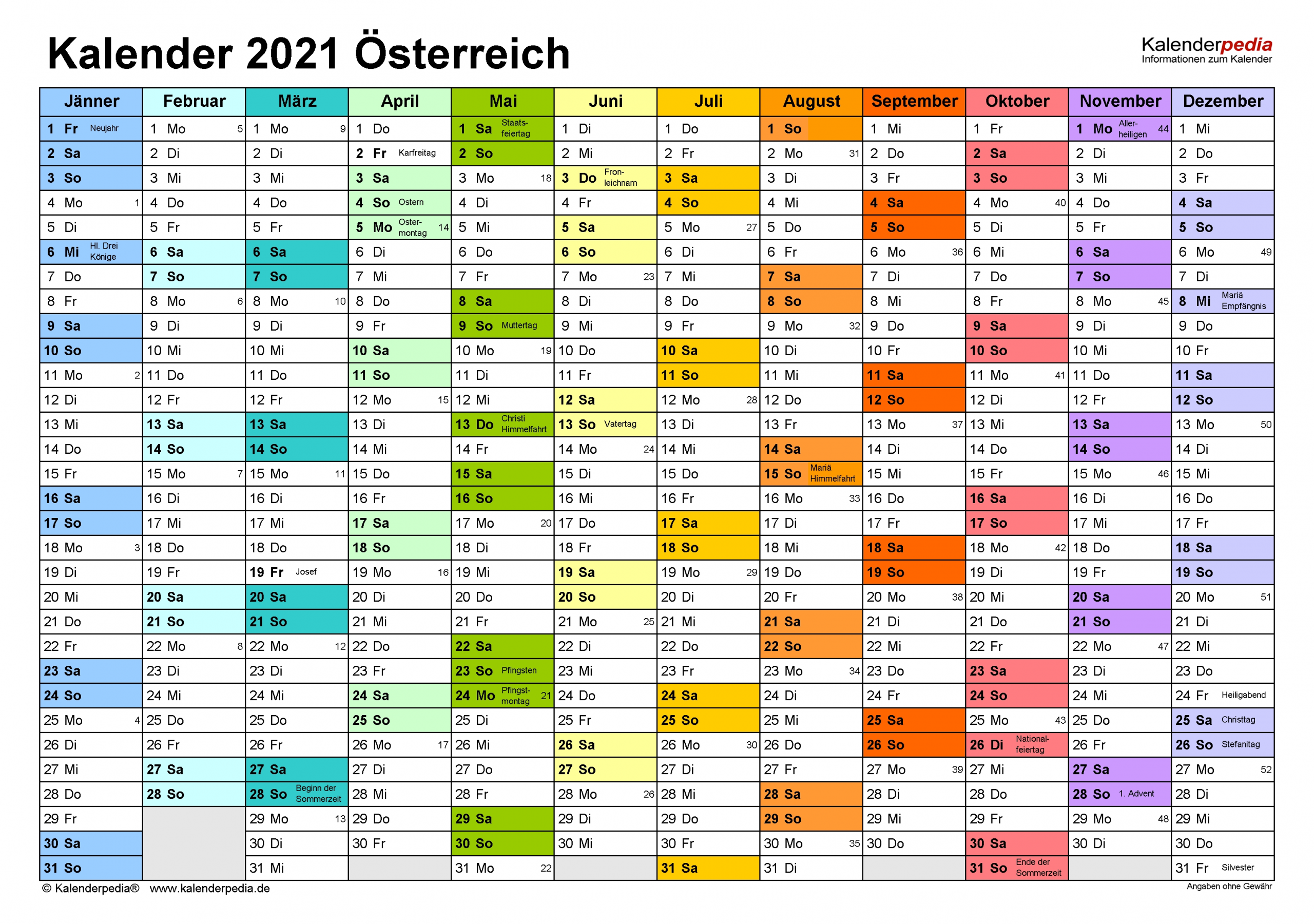 Catch Kalender 2021 Gratis Österrech