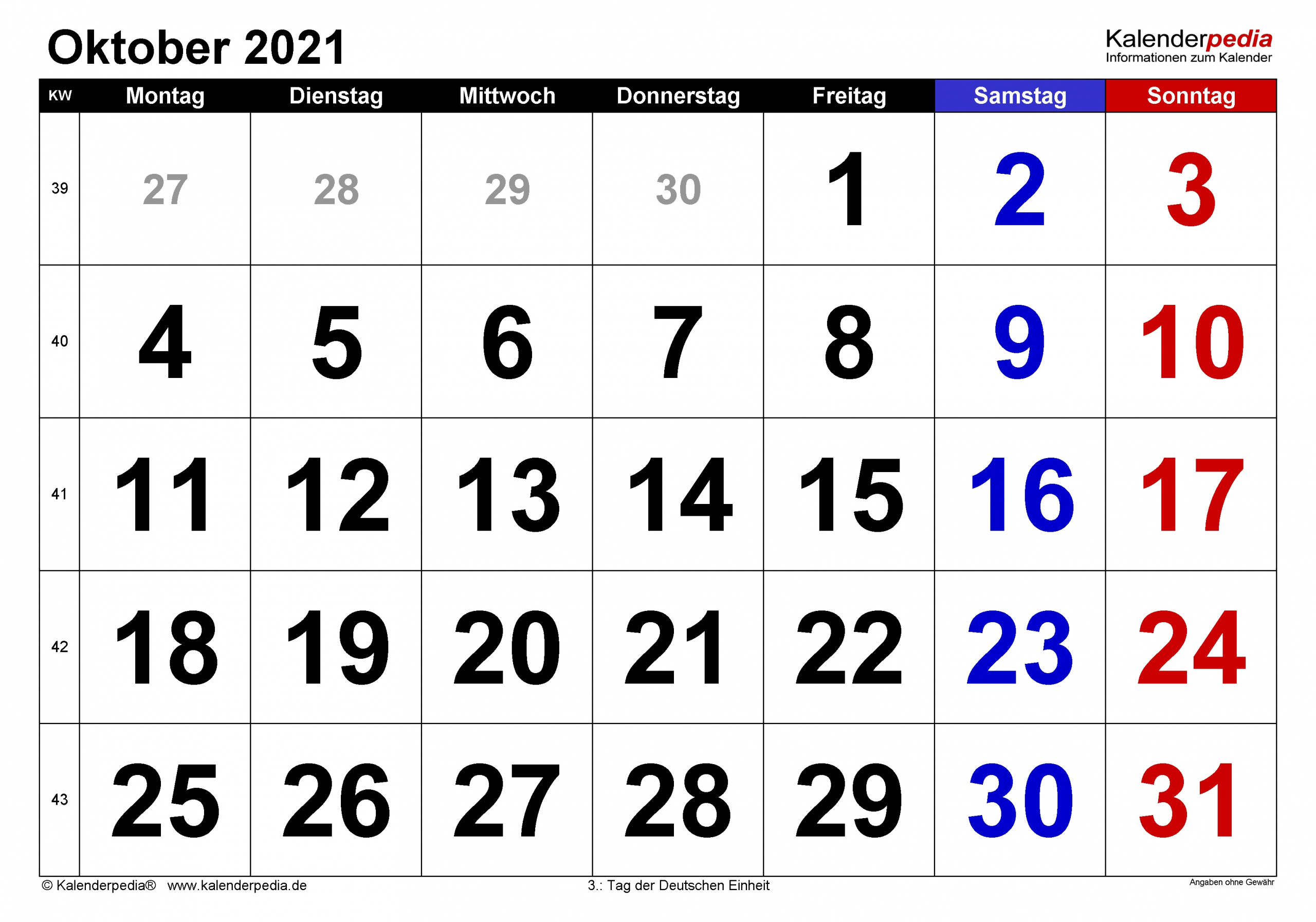 Catch Kalender Oktober 2021