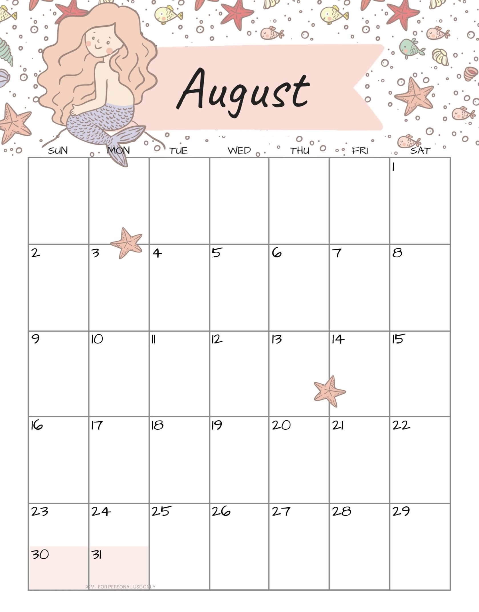 Catch Kids August Calendar
