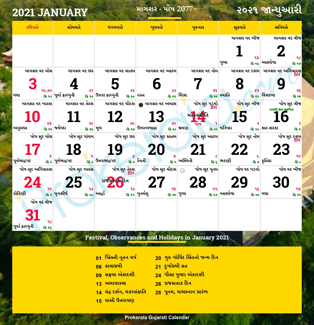 Catch Kishore Jantri Aug 2021 Calendar