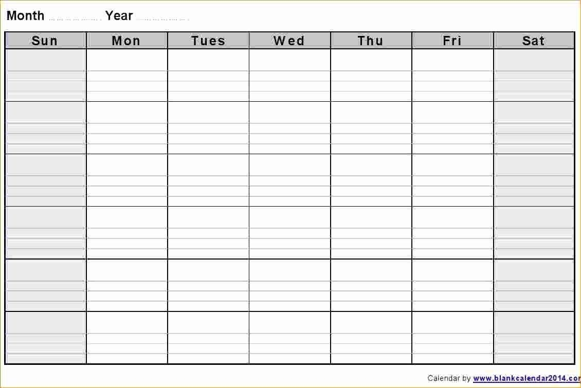 Catch Large Blank Monthly Calendar Template
