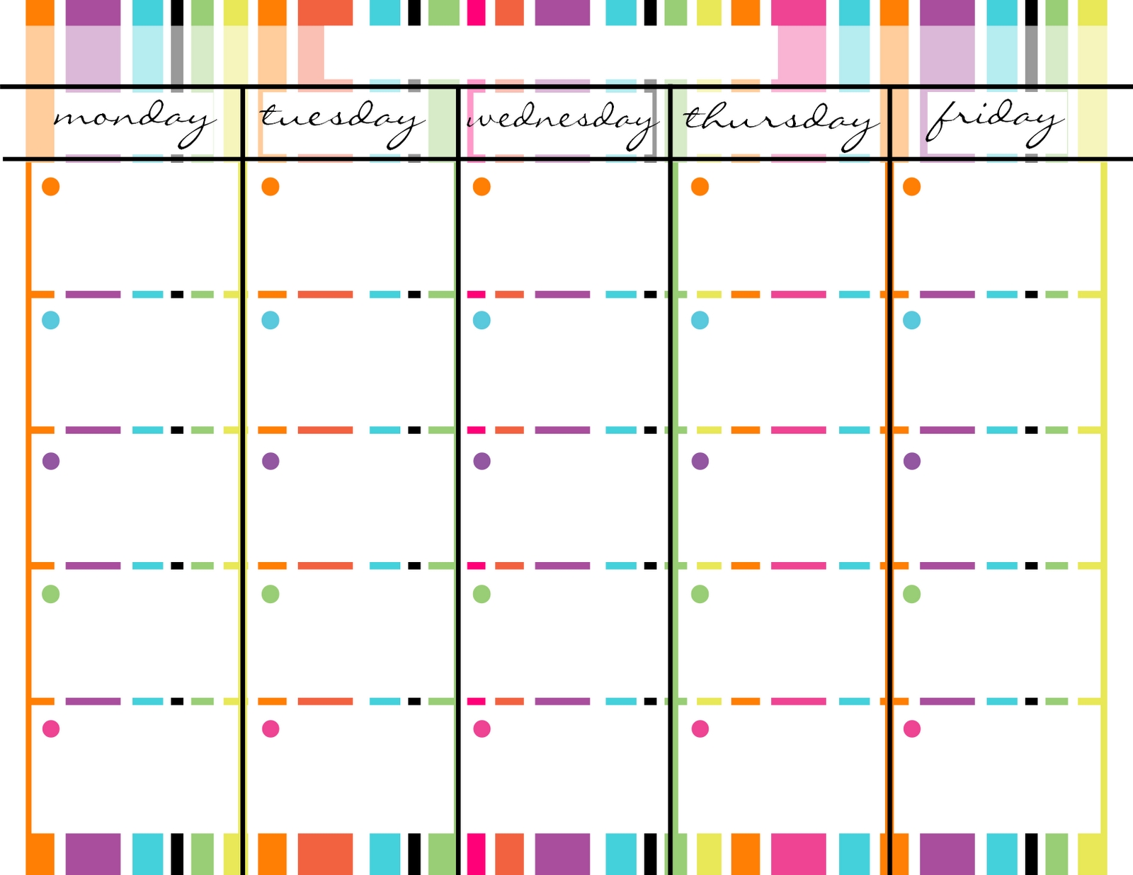 Pick Monday Friday Calendar Template Printable Best Calendar Example