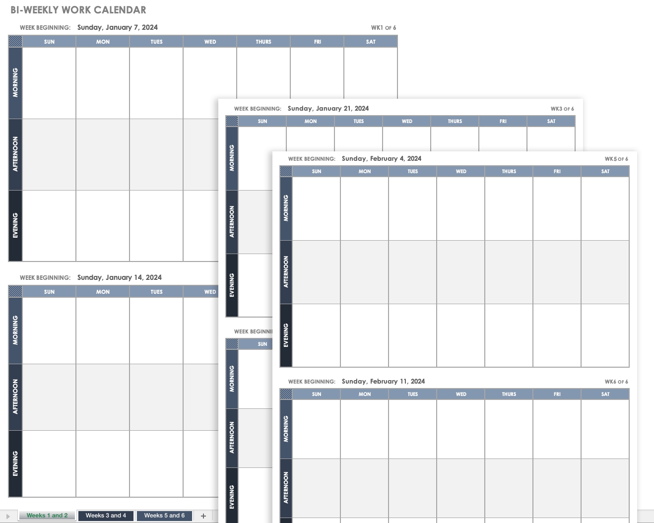 Catch Monday Friday Schedule Template Quarter Hours