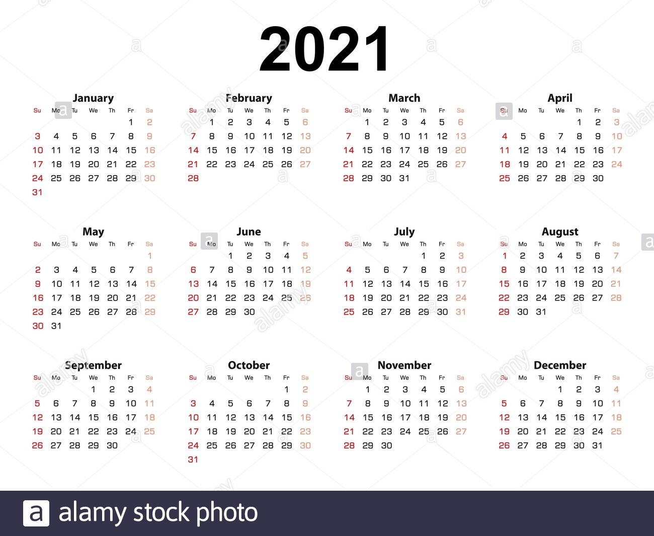 Catch Monday To Sunday Calendar 2021