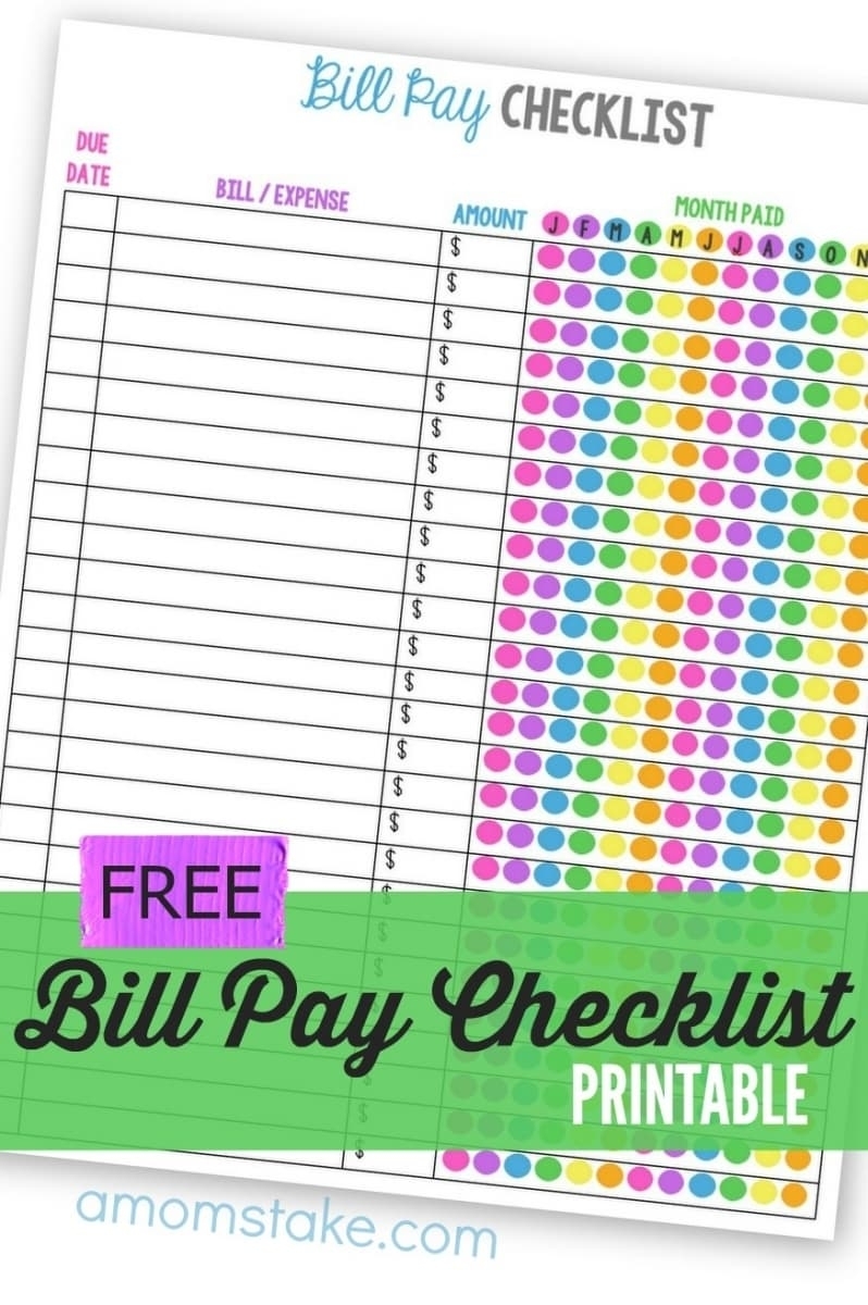 Catch Monthly Bill Payment Worksheet
